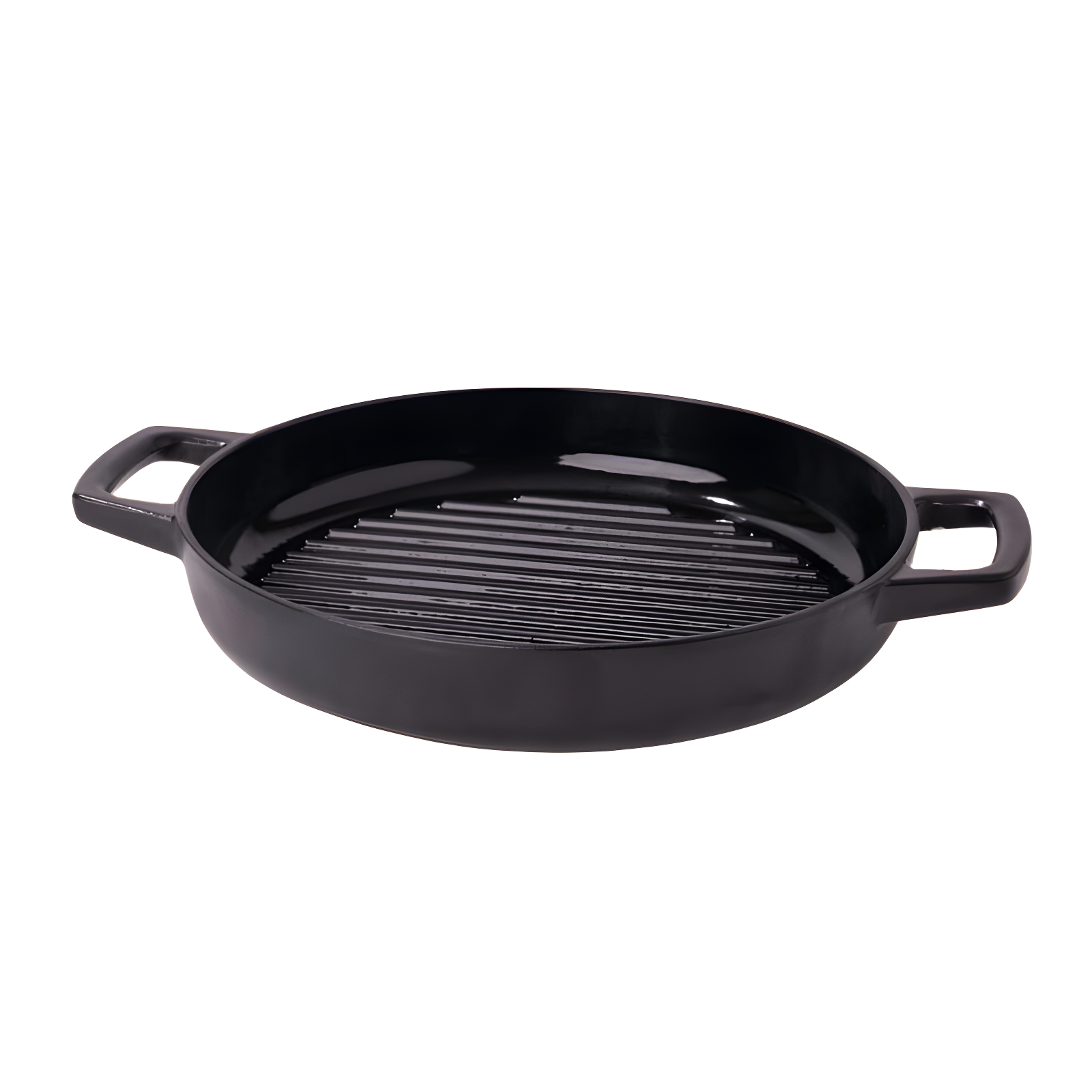 11-Inch Black Enameled Cast Iron Grill Pan