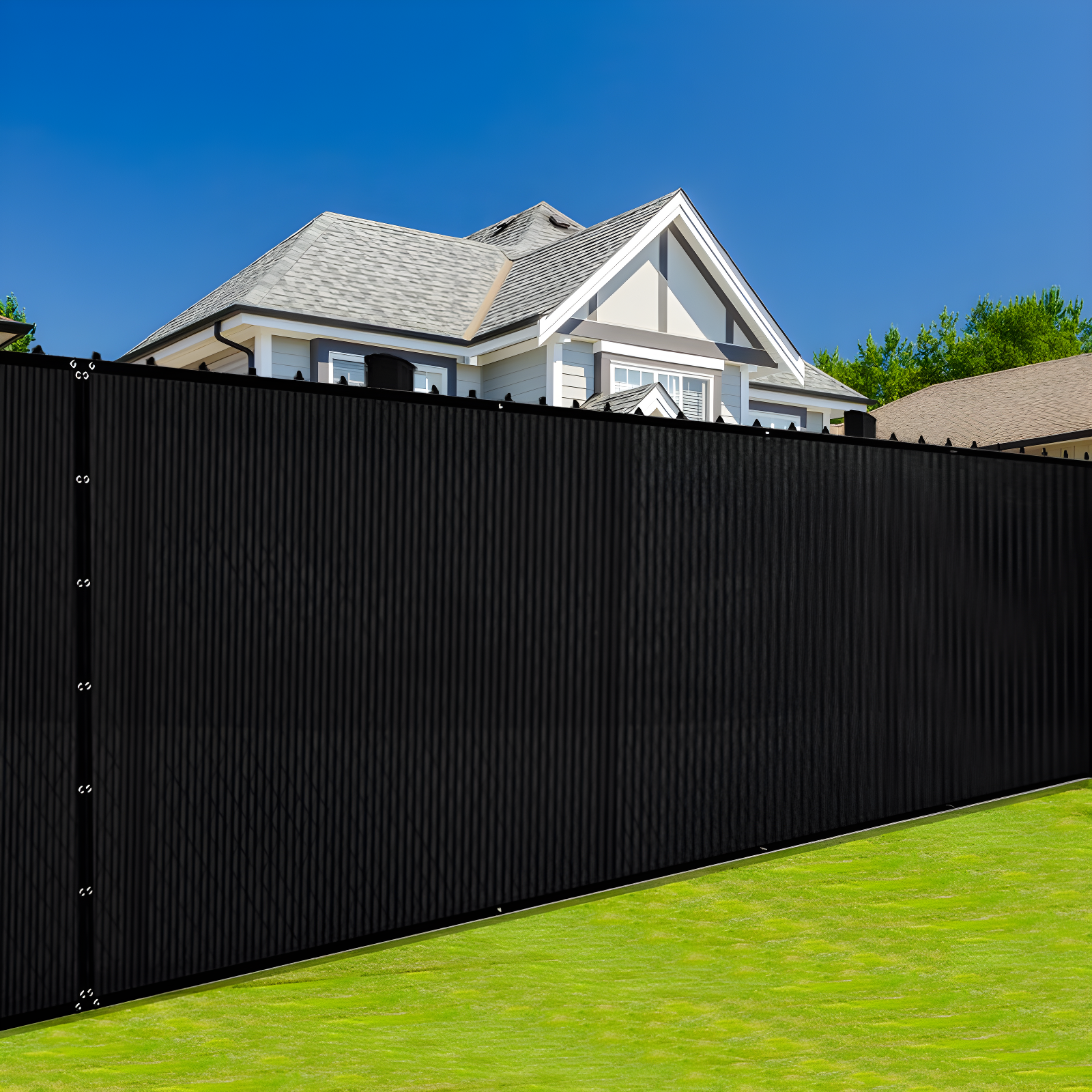 Black 5' x 50' Privacy Fence Screen with UV Resistance