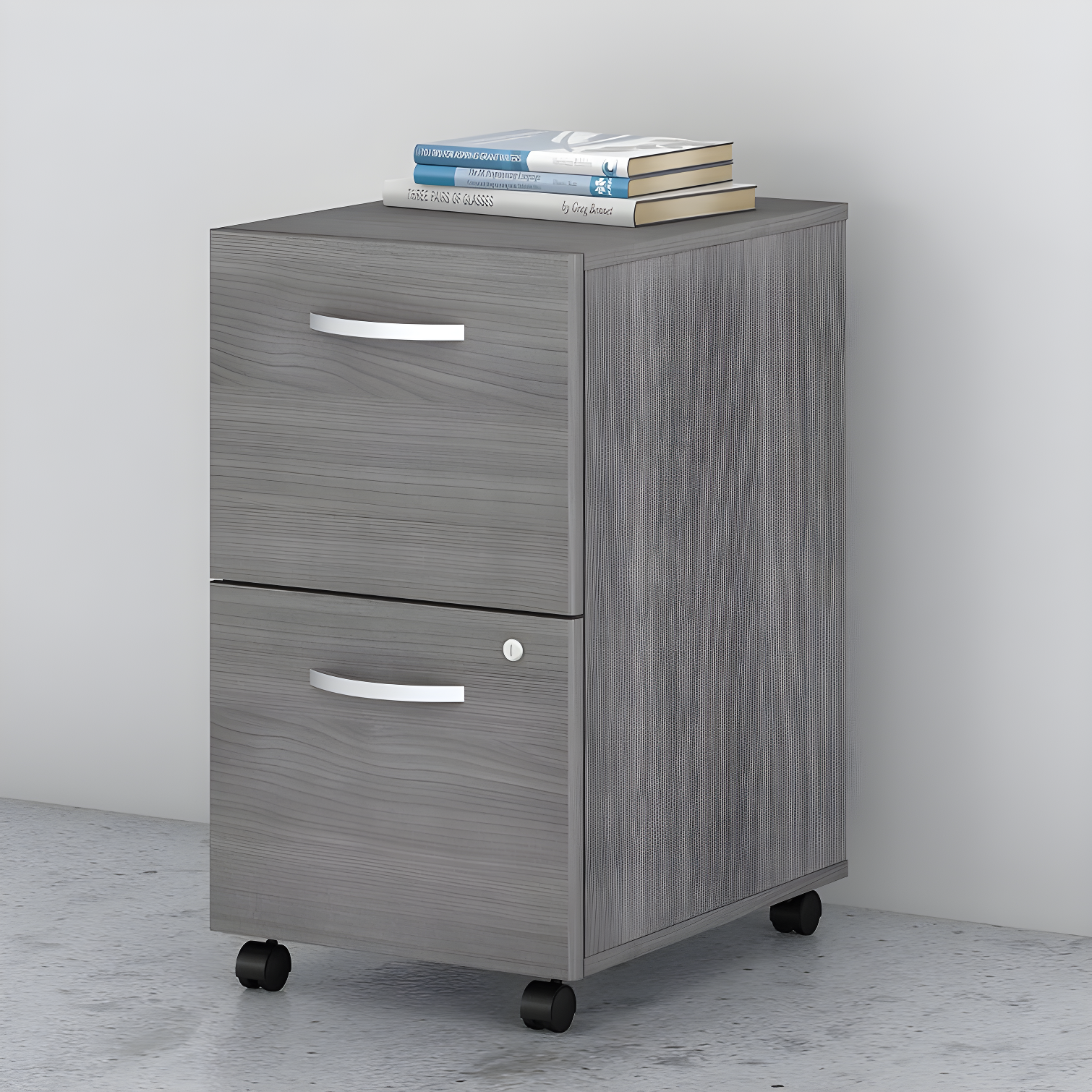 Platinum Gray 2-Drawer Lockable Mobile File Cabinet