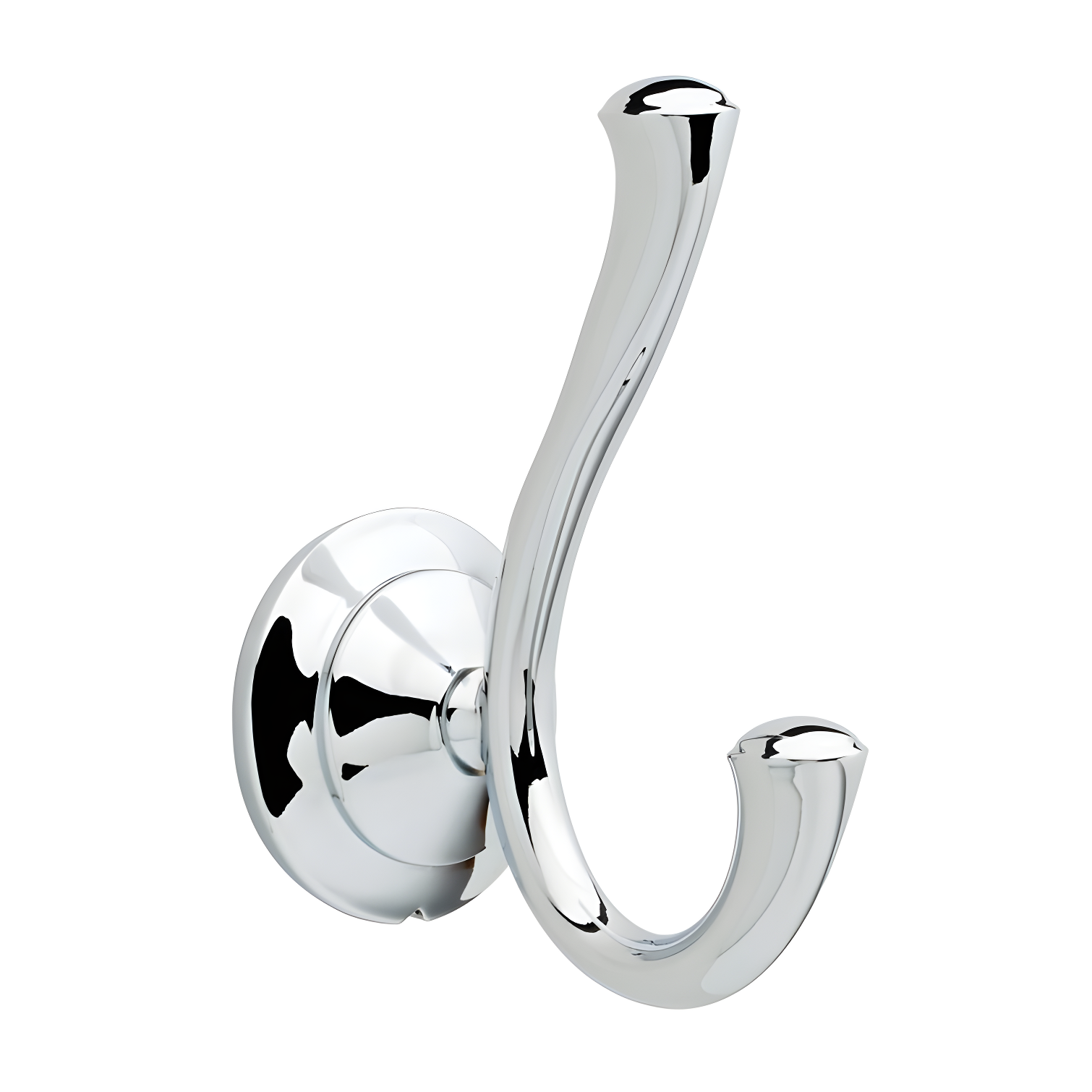 Polished Chrome Double Hook Wall Mount Bath Accessory