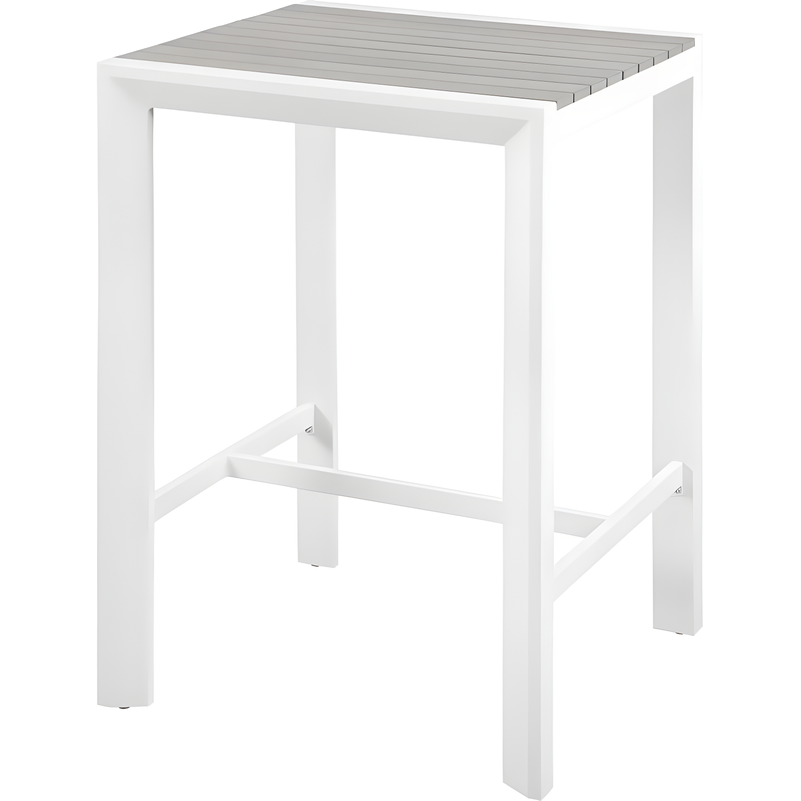 Nizuc 27.5" Light Grey and White Aluminum Outdoor Bar Table