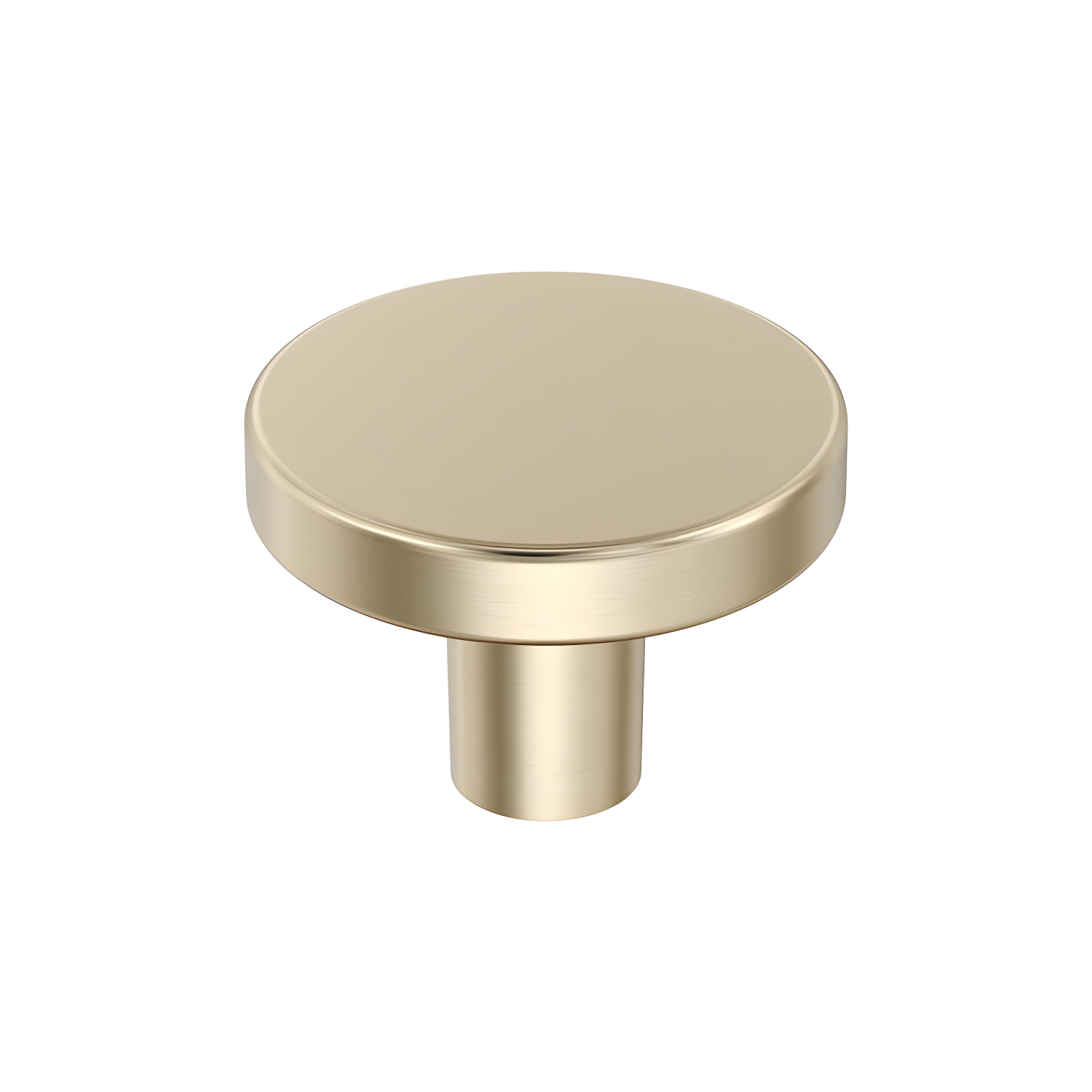 Golden Champagne Polished Steel Round Cabinet Knob