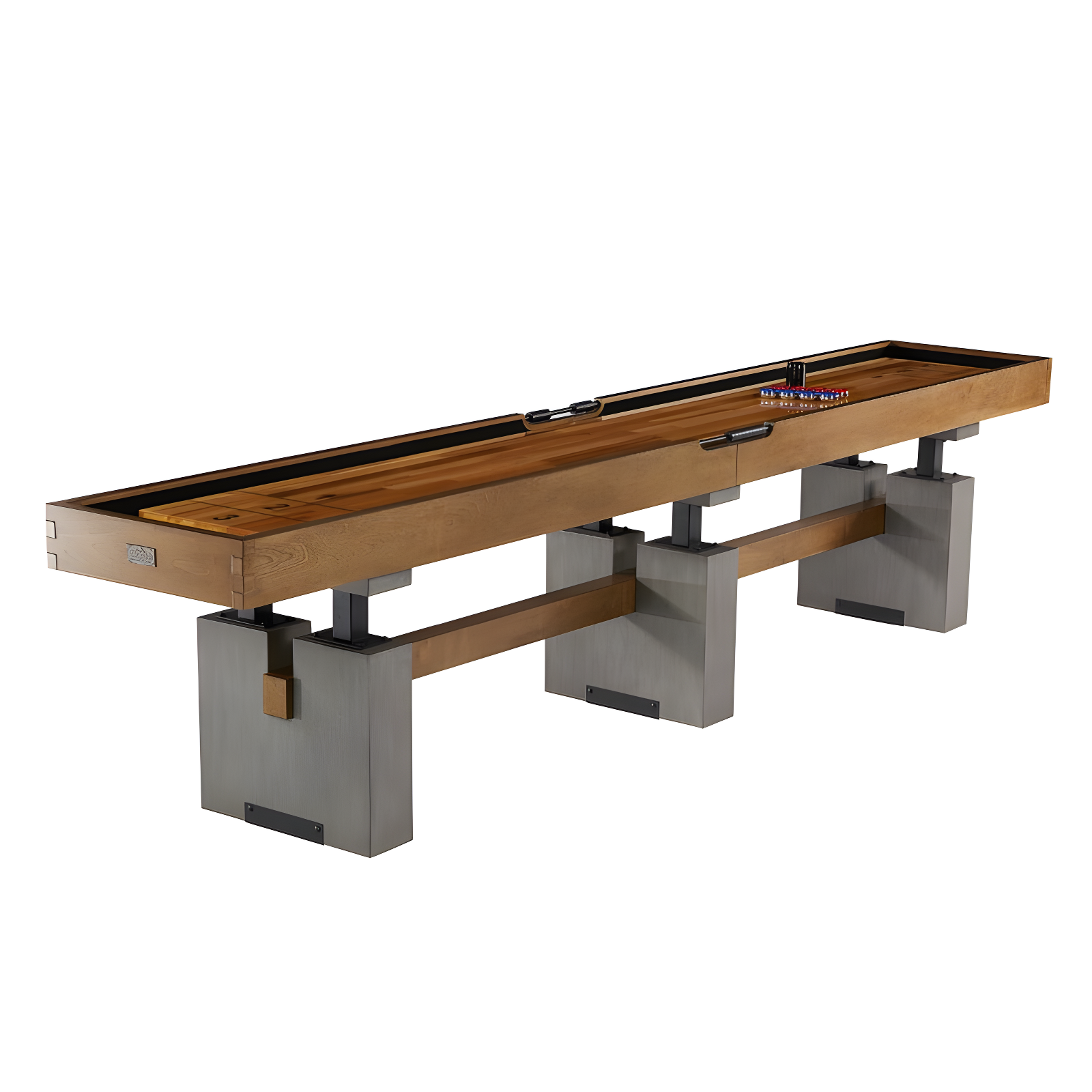 Barrington 12' Birch Wood Shuffleboard Table with Faux Concrete Legs