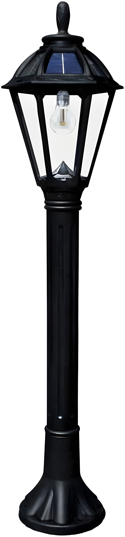 Polaris Black Resin Solar Pathway Light with LED Bulb