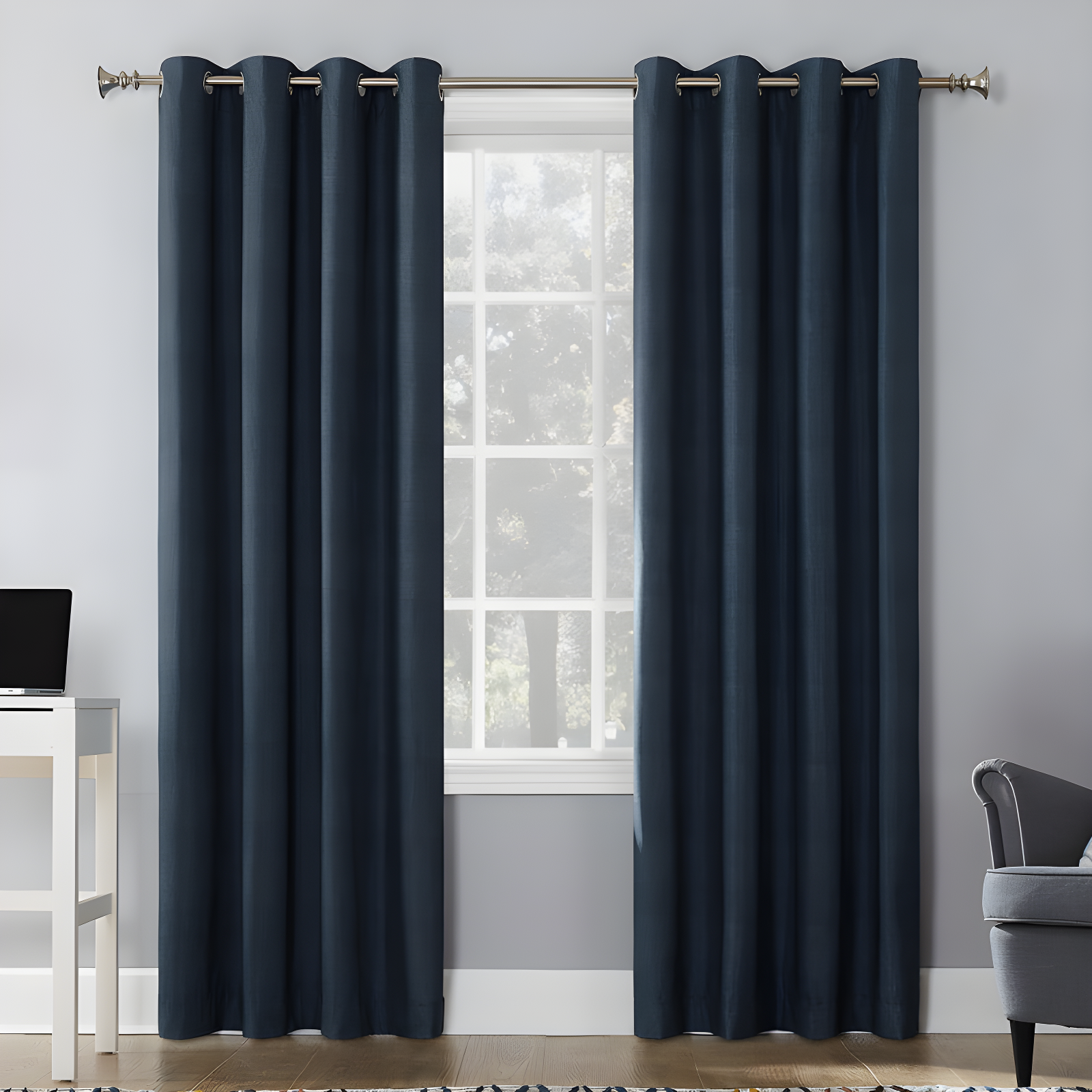 Indigo Thermal Insulated Blackout Grommet Curtain Panel 50"x95"