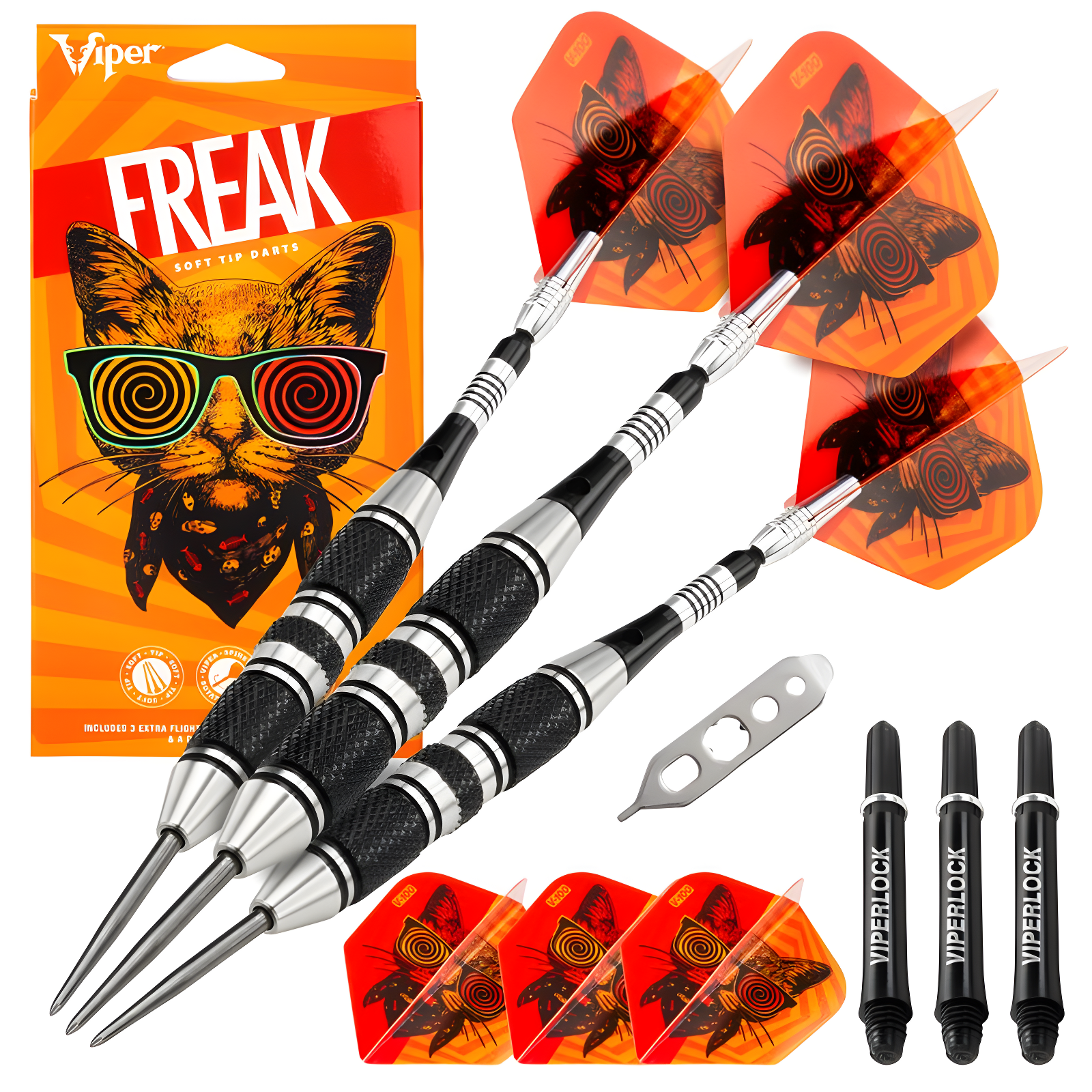 Viper The Freak 22-Gram Steel Tip Darts with Knurled Rings