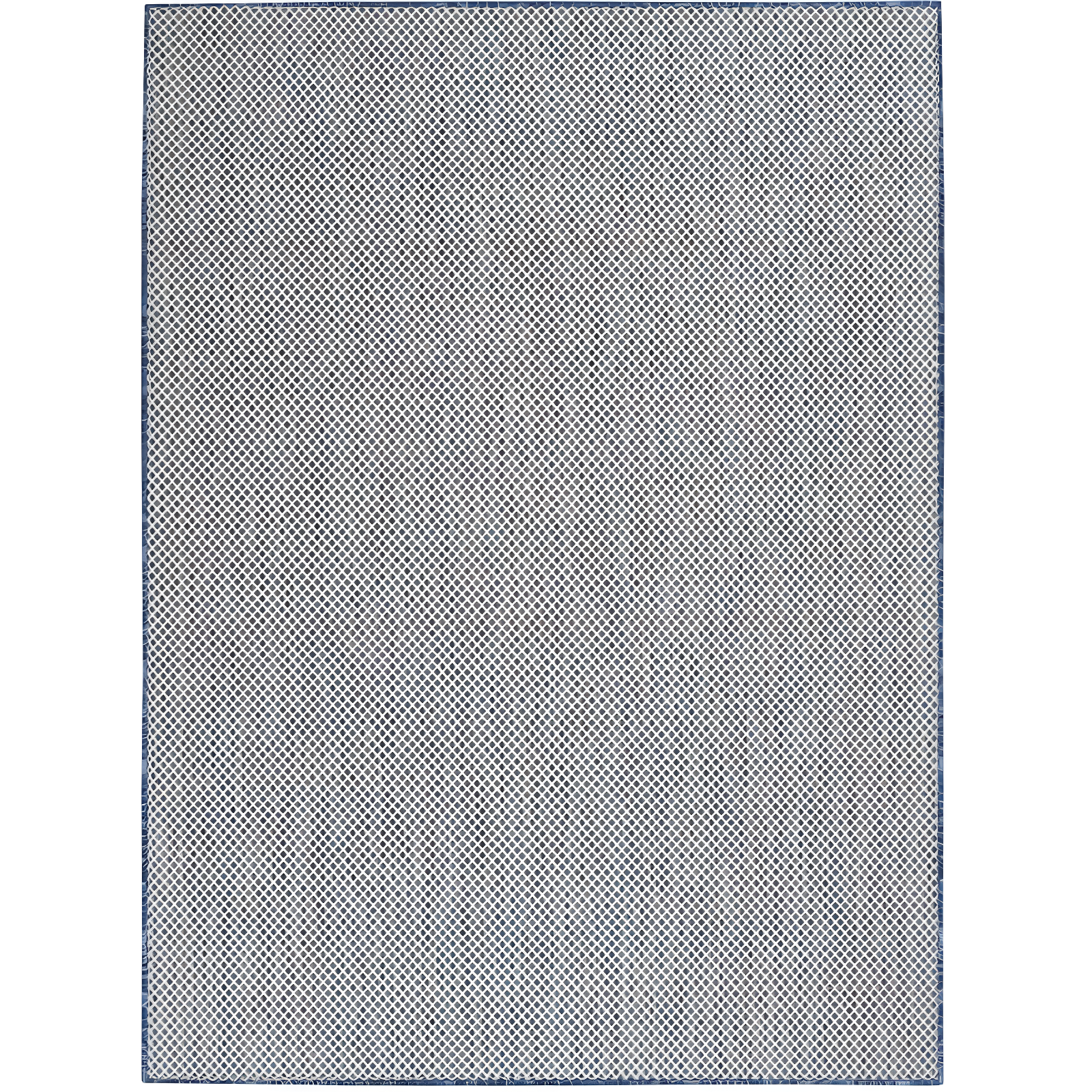 Ivory Blue Geometric 6' x 9' Synthetic Easy-Care Area Rug