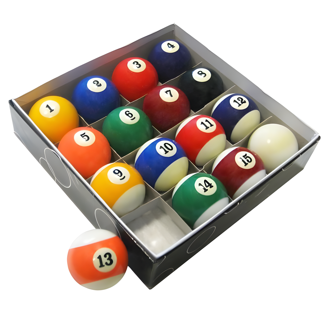 Regulation Size Multicolor Poly-Resin Billiard Ball Set