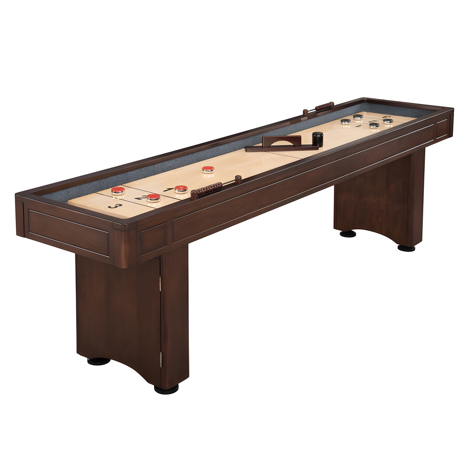 Austin 9 Ft Mahogany Shuffleboard Table with Maple Veneer