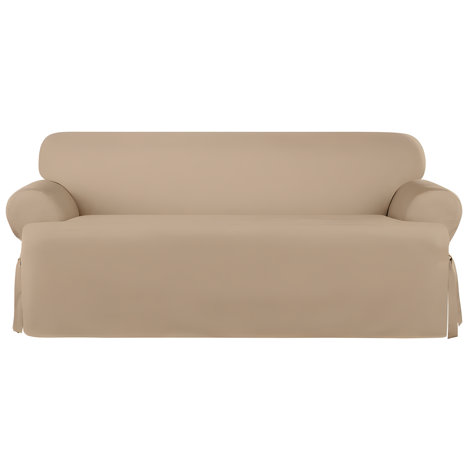 Khaki Heavyweight Cotton Duck T-Cushion Sofa Slipcover