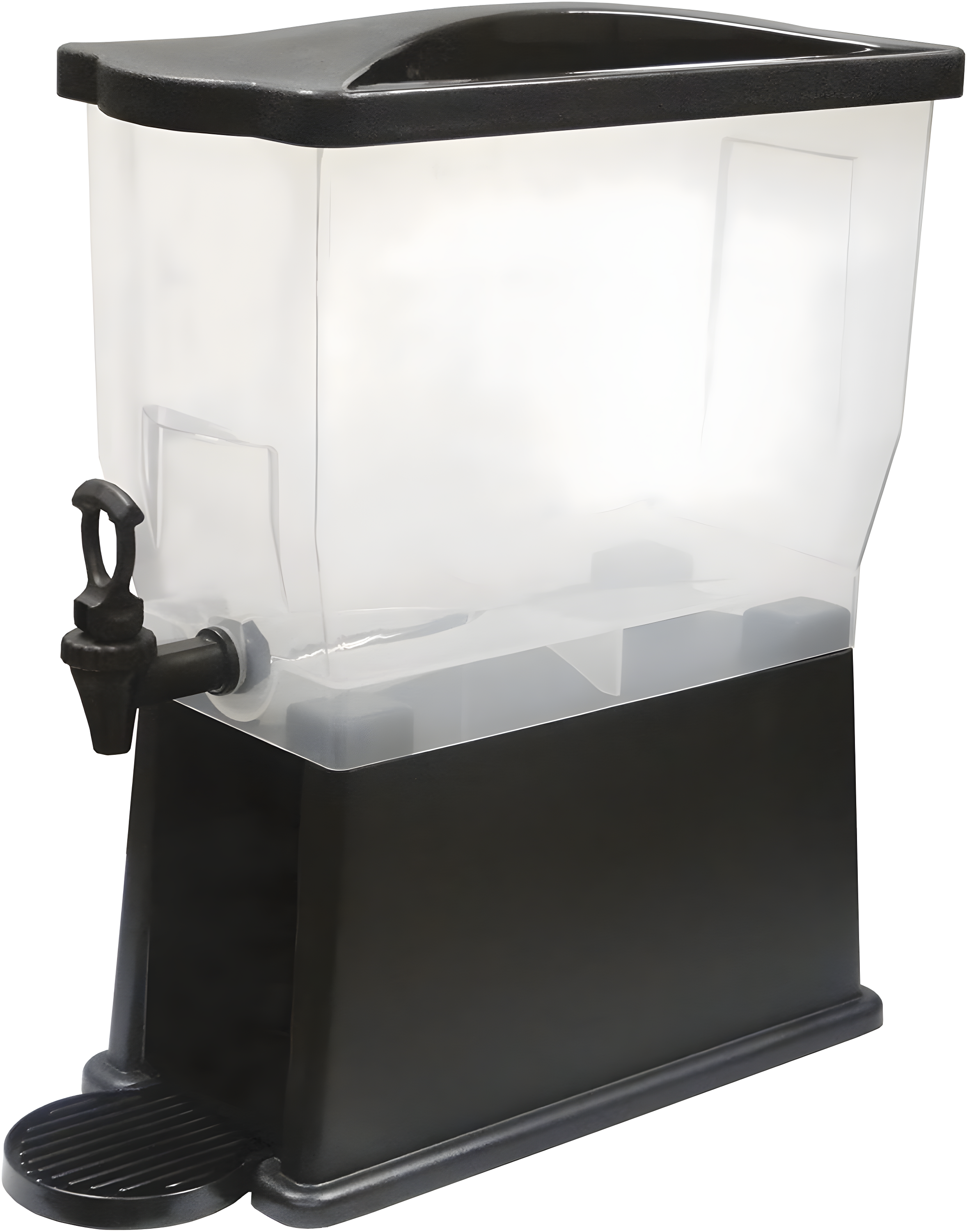 Slim Black Plastic 3-Gallon Beverage Dispenser with Base