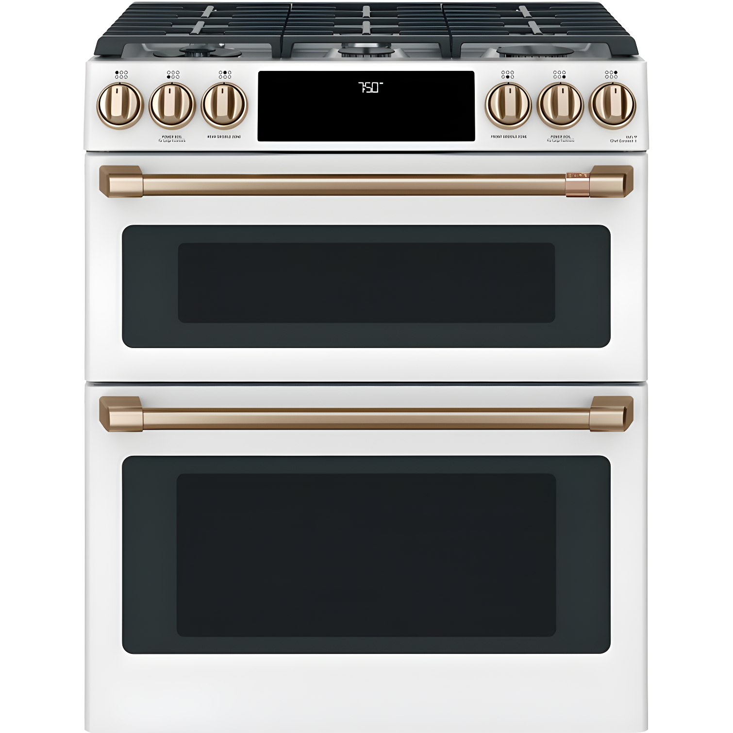 Matte White 30" Smart Double Oven Gas Range with Convection