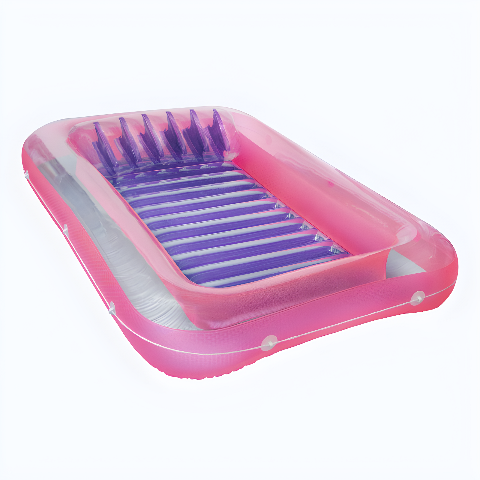 Multicolored Inflatable Pool Lounger with Ribbed Base