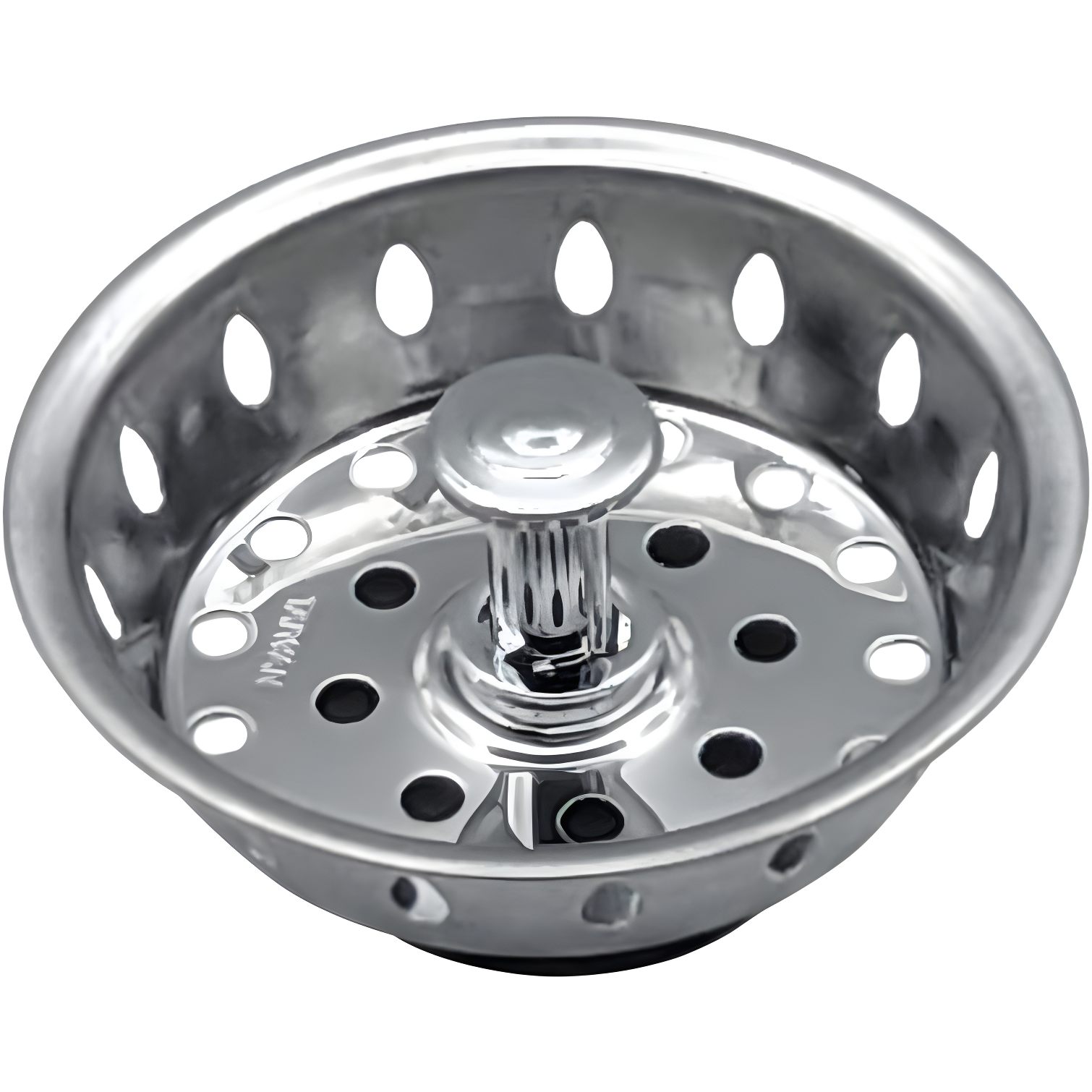 Avalon 2'' Silver Stainless Steel Basket Strainer with Rubber Stopper