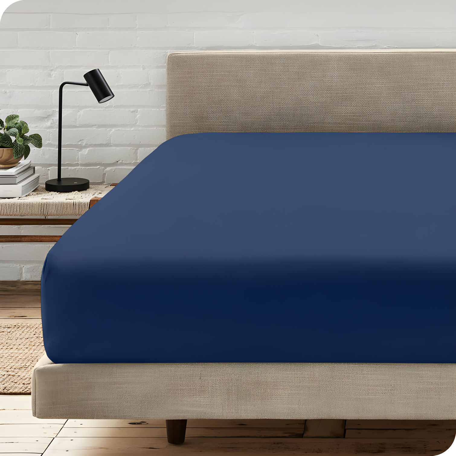 Dark Blue Full Microfiber Deep Pocket Fitted Sheet Set