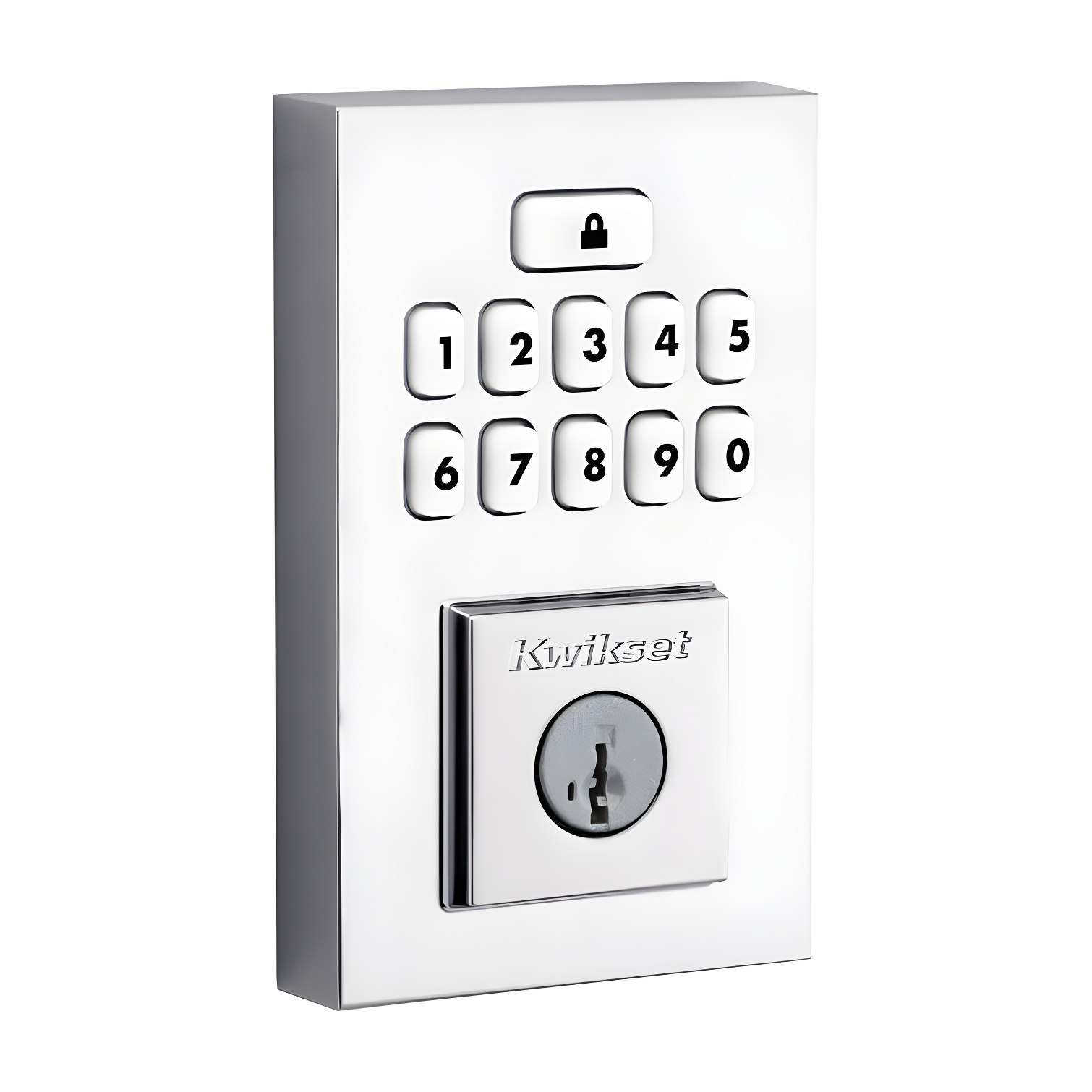 Polished Chrome Electronic Keypad Deadbolt with SmartKey