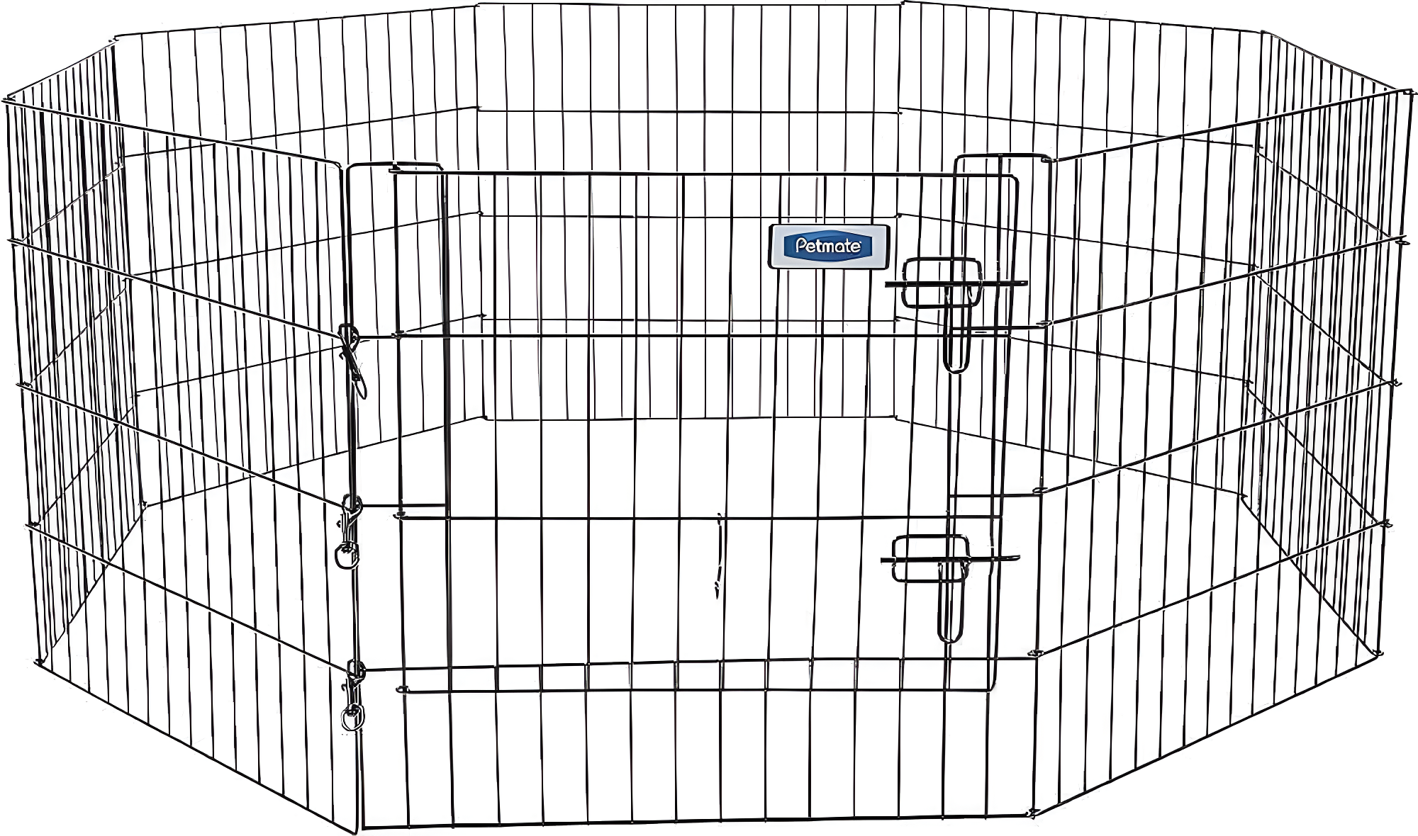 Black Metal Pet Exercise Pen with Door