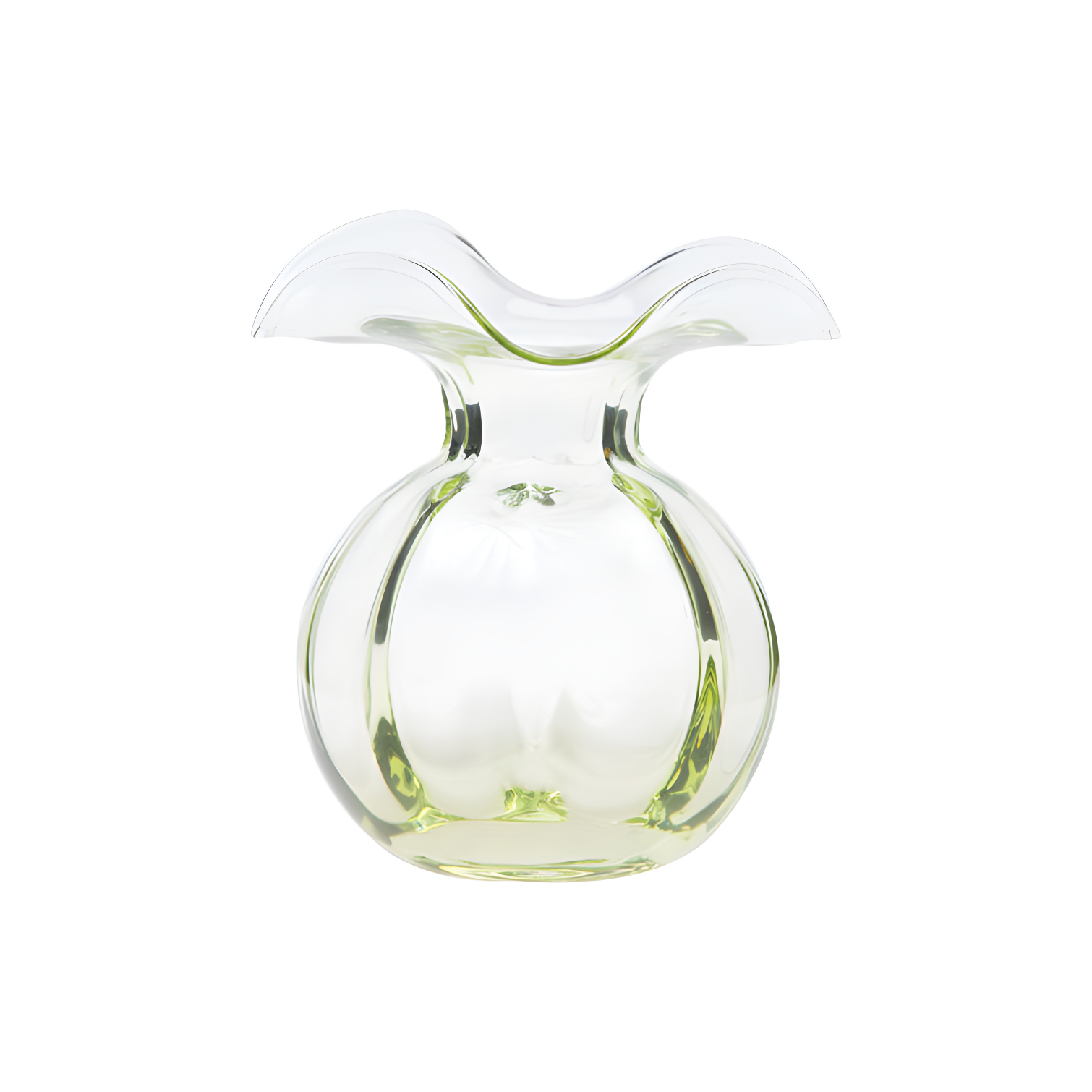 Elegant Fluted Glass Bud Vase in Green - 5.5" H