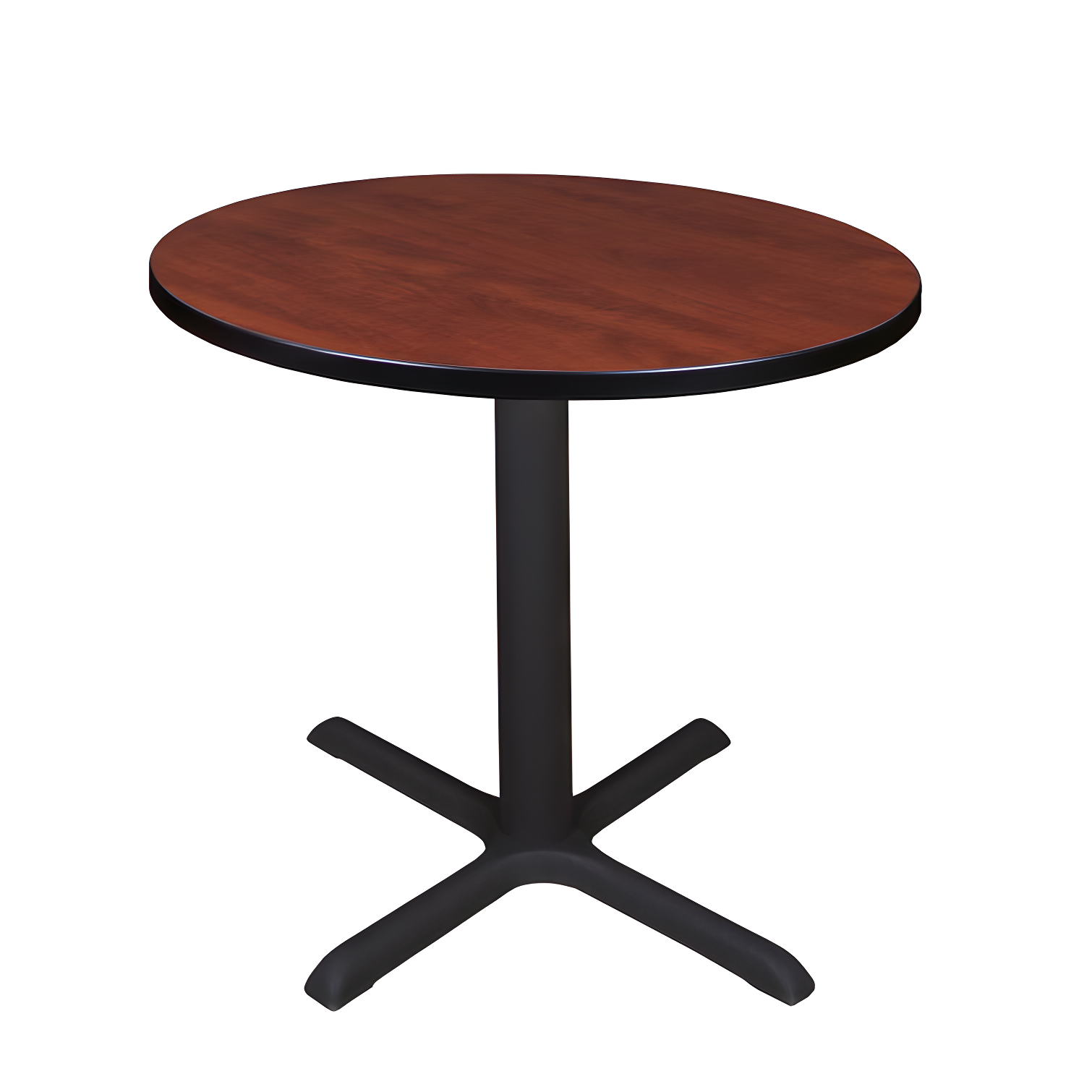 Cherry Round Wood Dining Height Table with Metal Pedestal Base