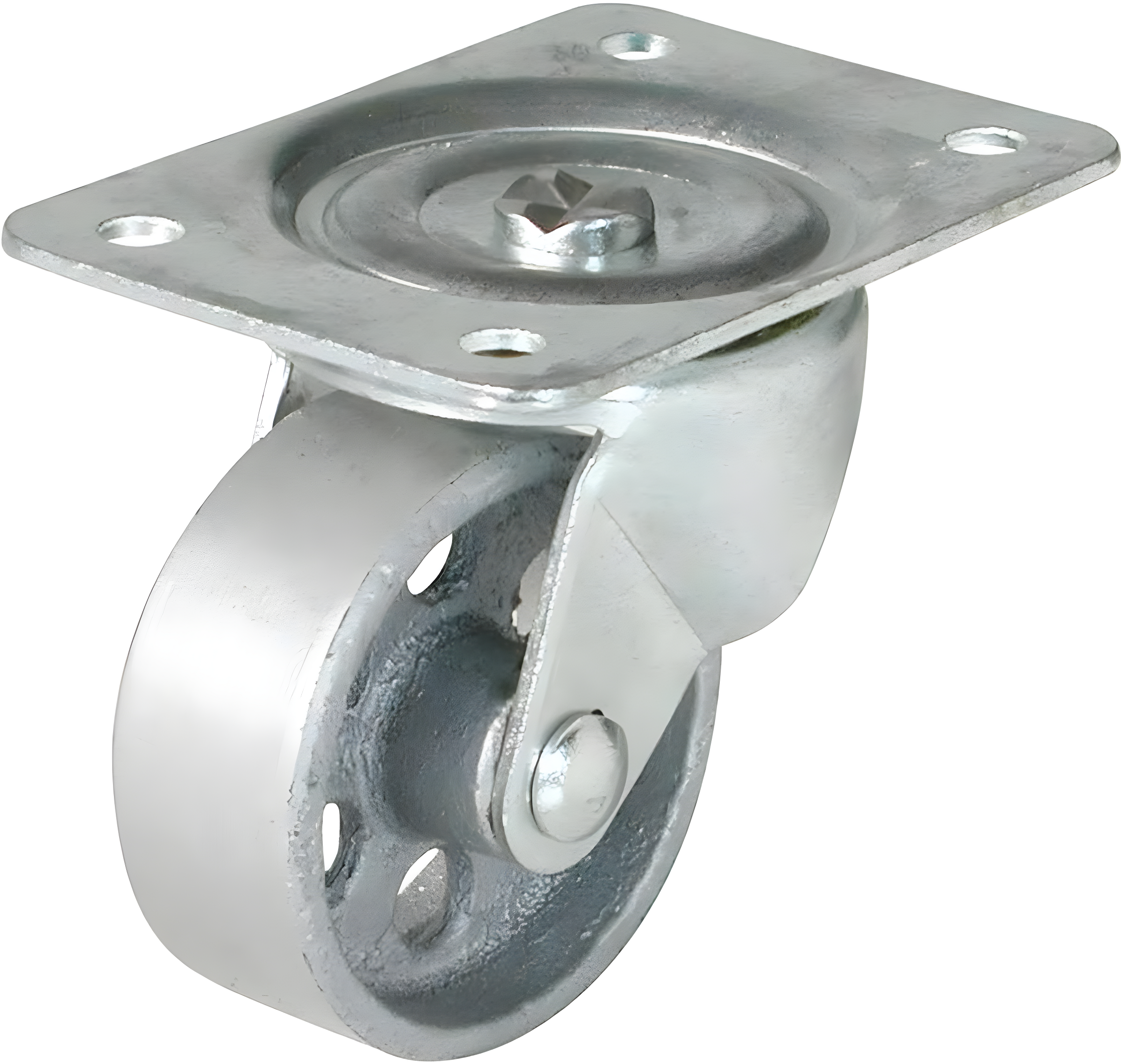 Gray Steel 2.5-Inch Swivel Plate Caster with 175-lb Capacity