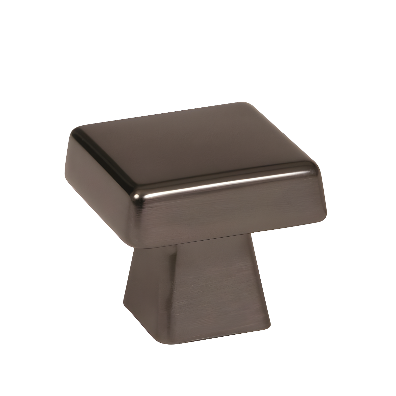 Gunmetal Square Modern Industrial Cabinet Knob with Mounting Hardware