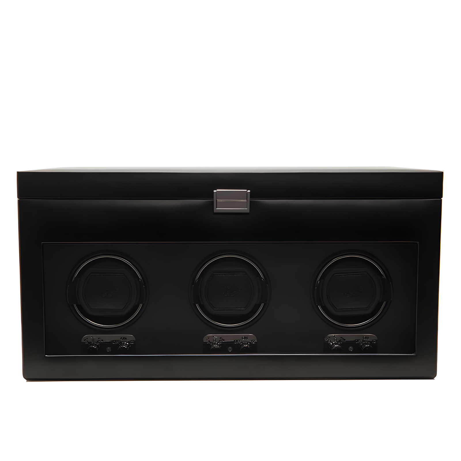 Heritage Black Triple Watch Winder with Chrome Latch