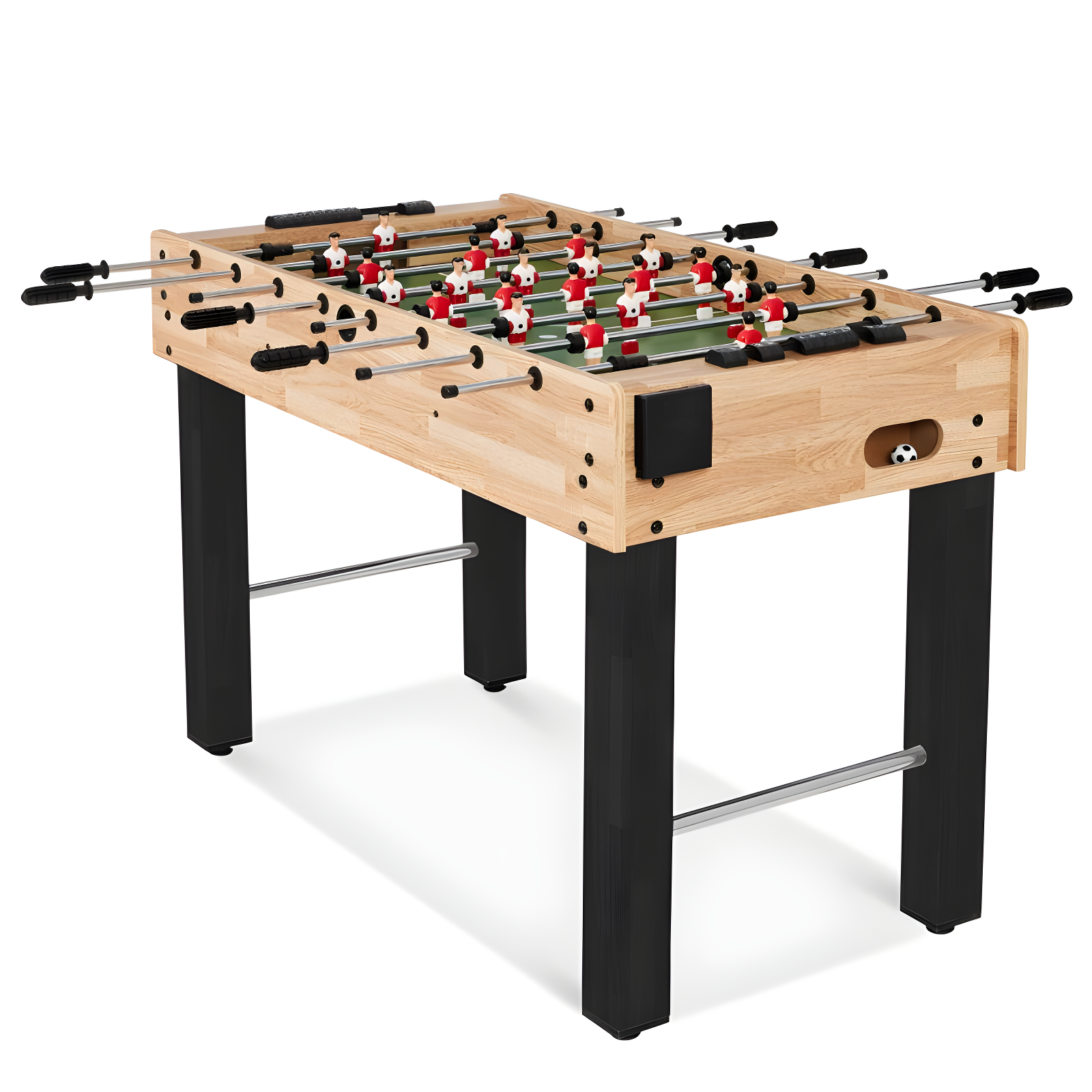 Natural 48-Inch Competition Foosball Table with Chrome-Finished Shafts