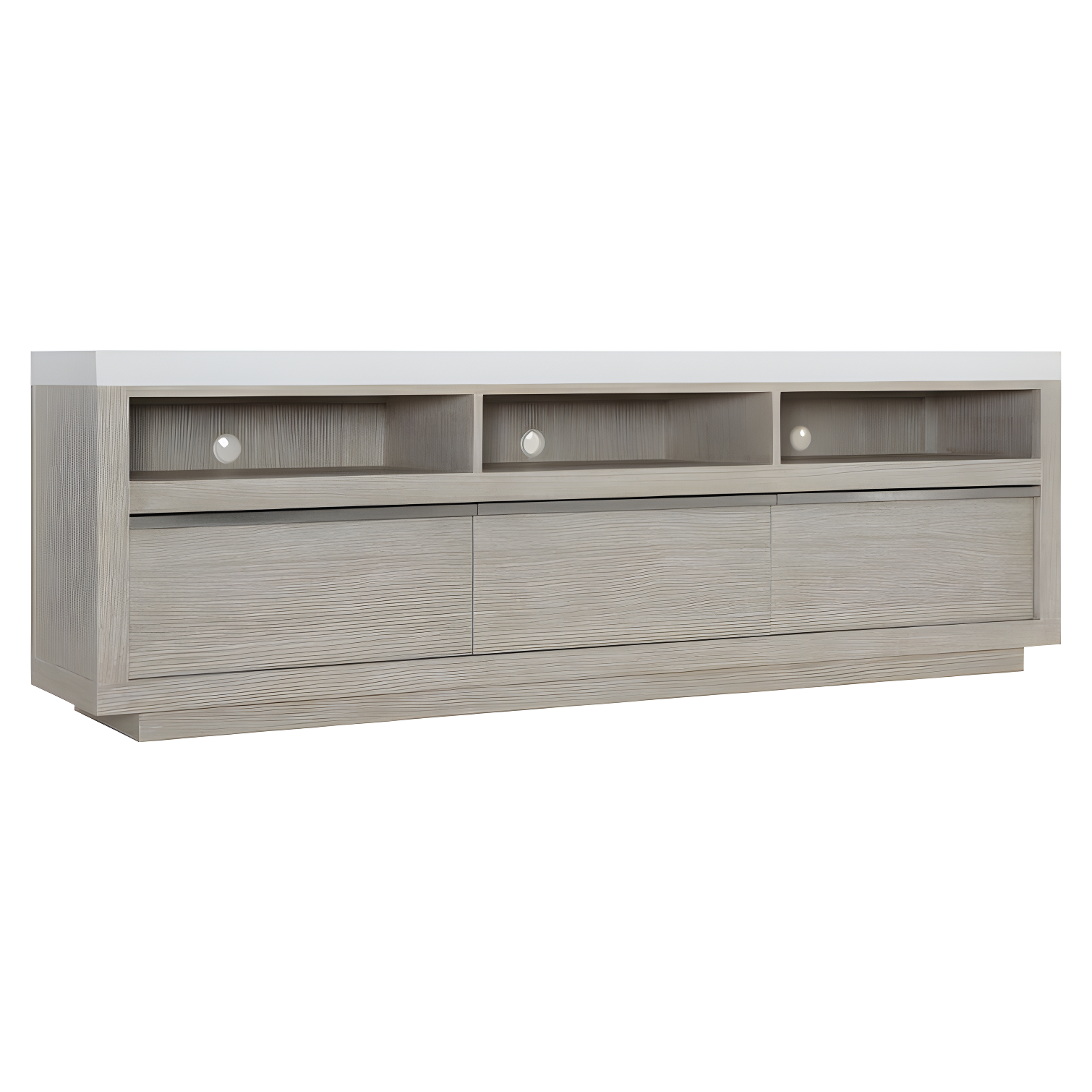 Solaria Transitional Beige 83.88'' Entertainment Sideboard with Cabinet