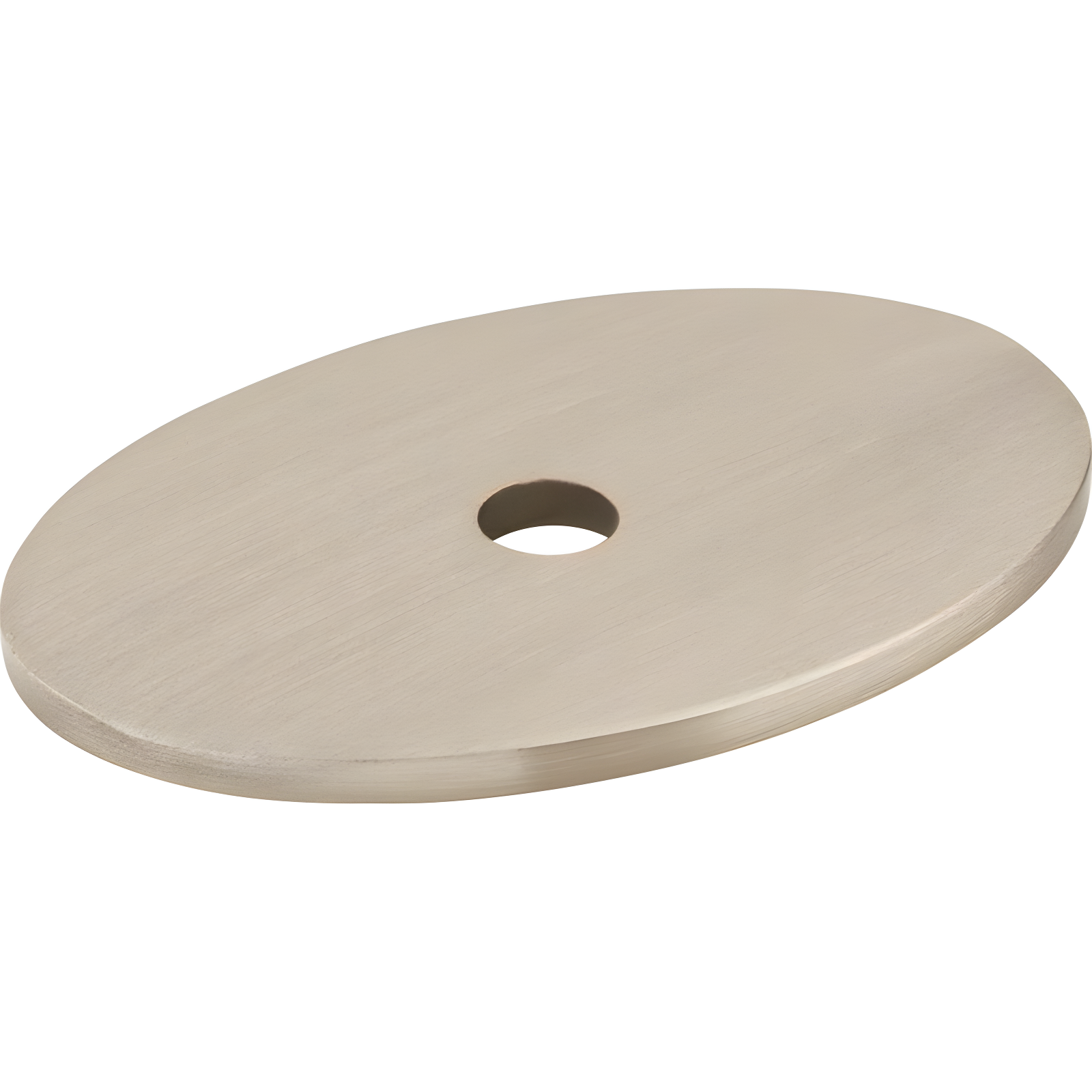 Brushed Nickel Oval Knob Backplate 1.5" x 1"