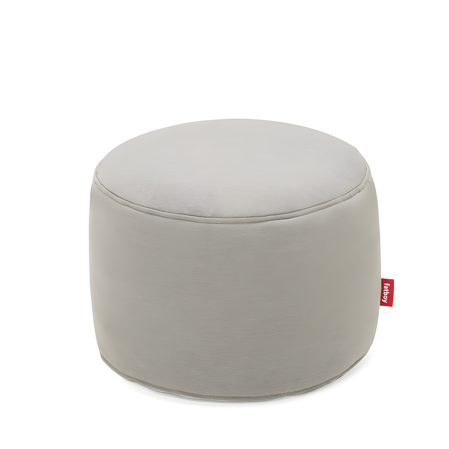 Red Round Polypropylene Outdoor Ottoman with Non-Slip Bottom