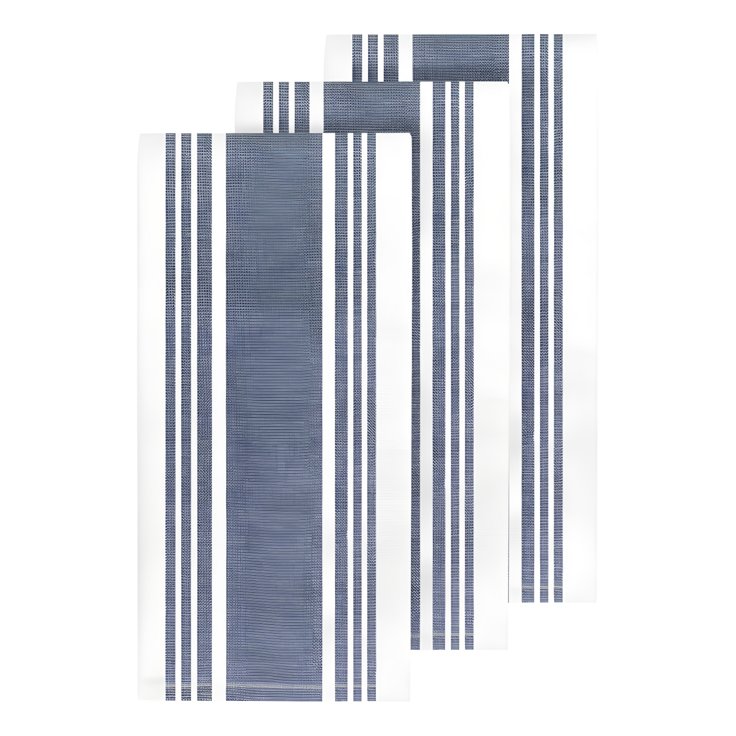 Indigo Striped Cotton Terry Kitchen Towel Set