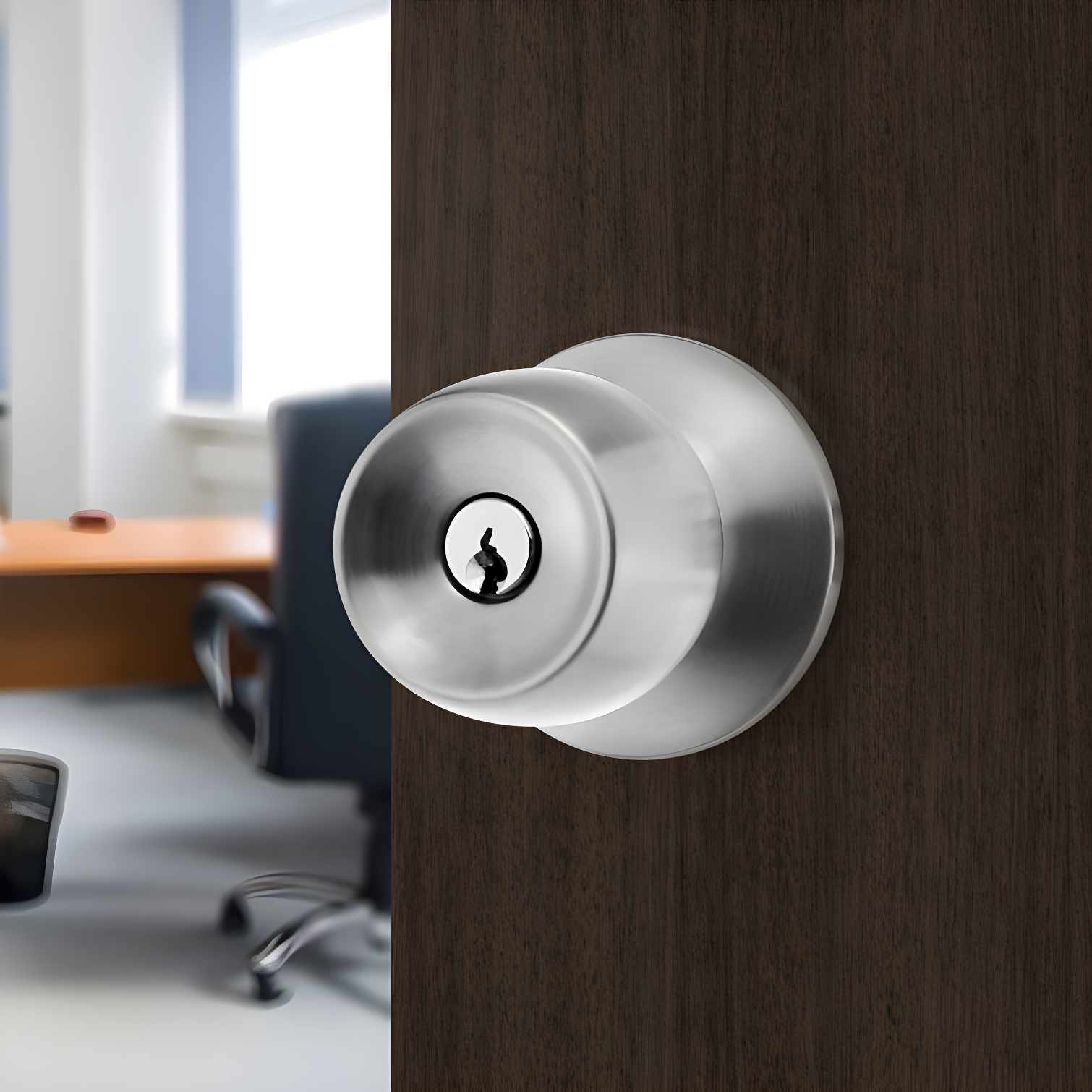 Málaga Satin Stainless Steel Keyed Entry Door Knob