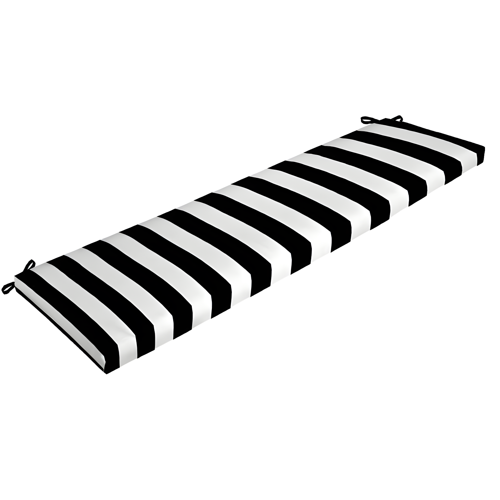 Black and White Striped Outdoor Bench Cushion 46 x 17