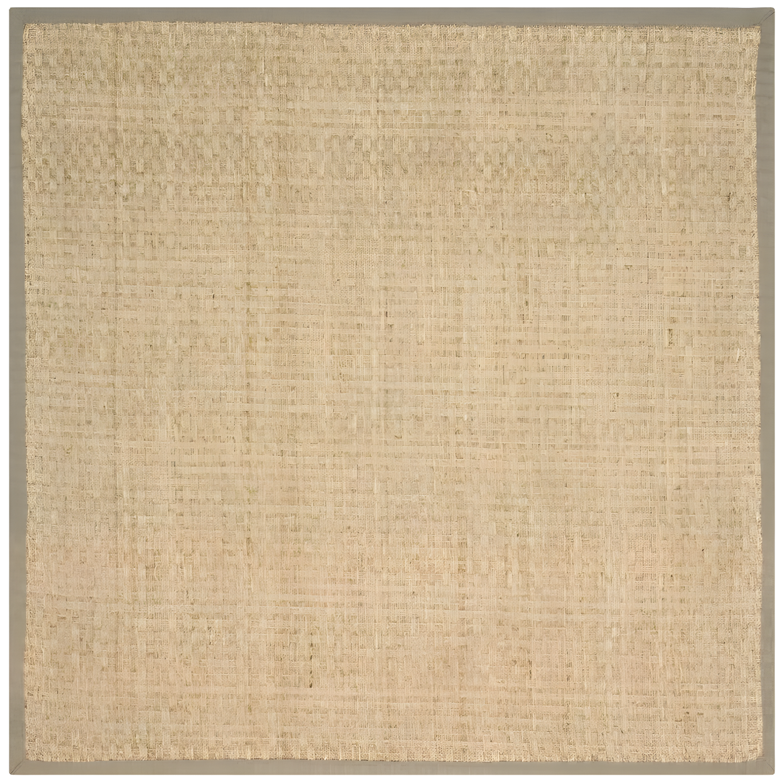 Natural and Olive Square Cotton Area Rug