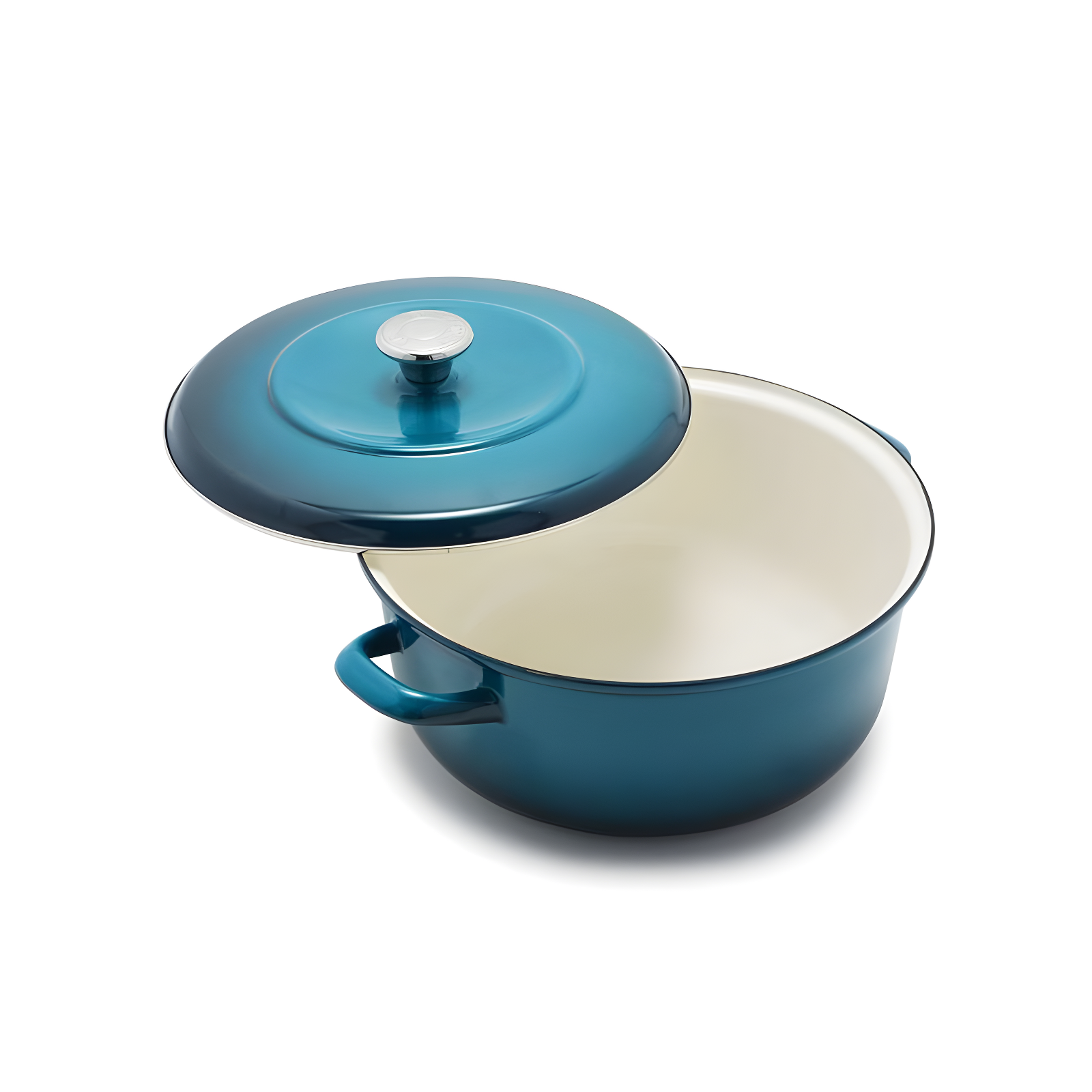 Aegean Teal Enameled Cast Iron Round Dutch Oven with Lid