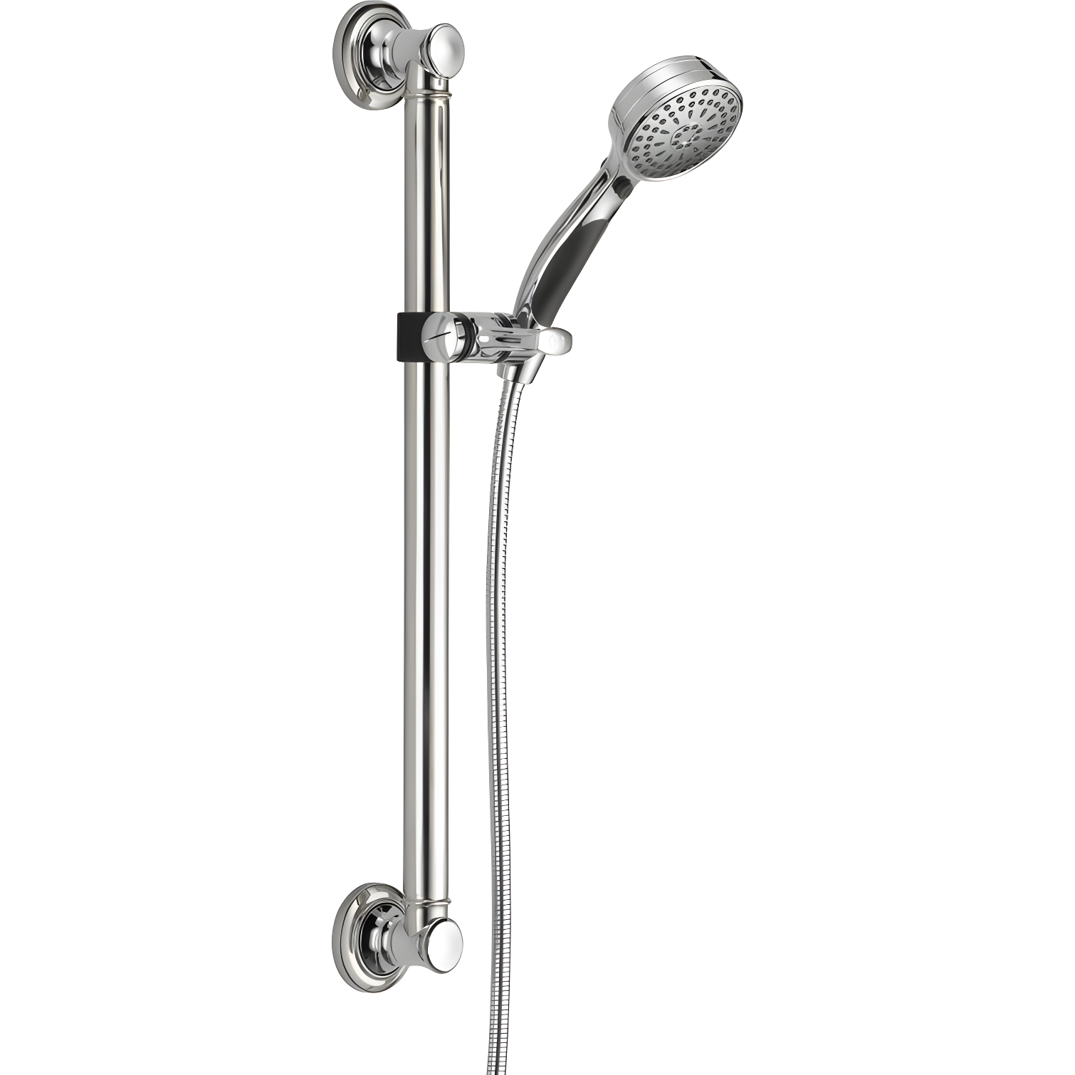 Chrome Adjustable Multi-Head Handheld Shower with Slide Bar