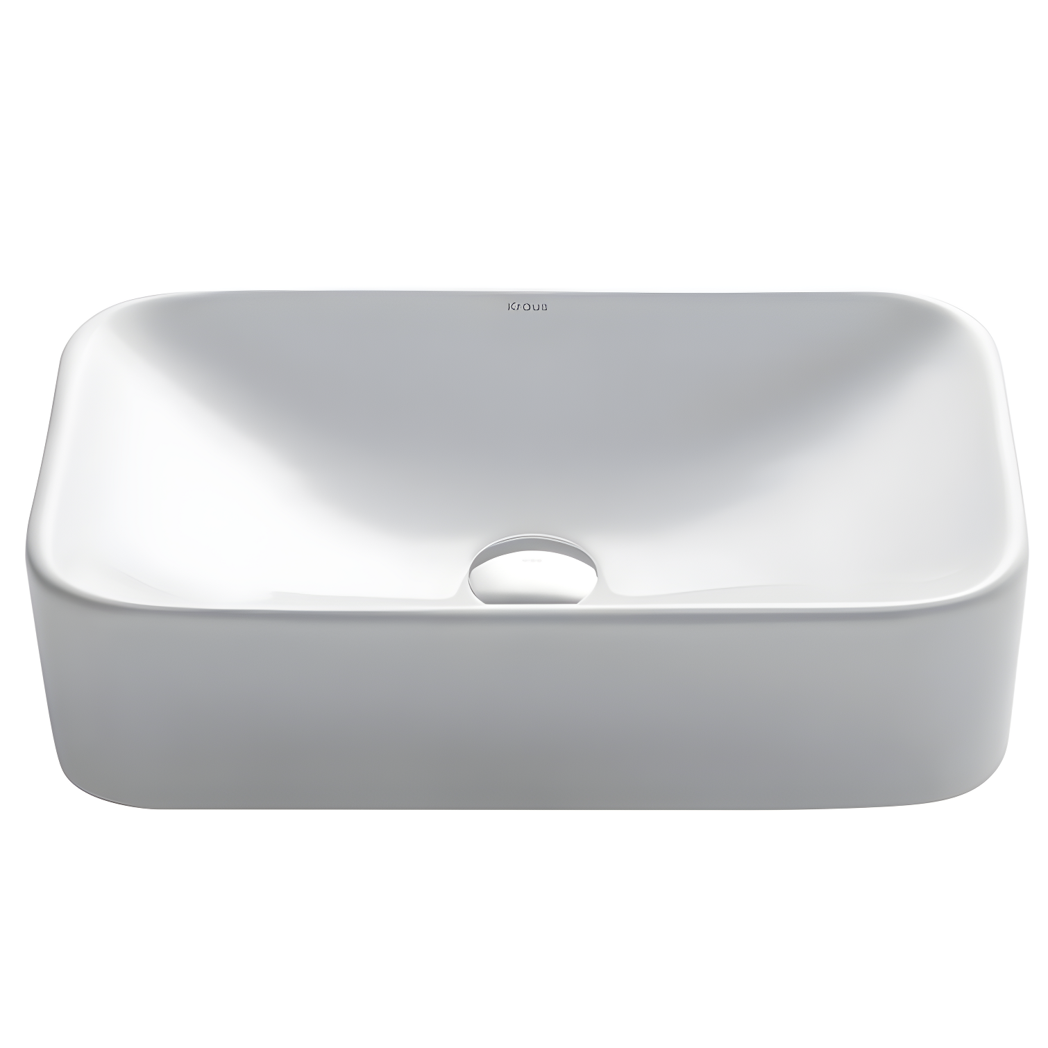 White Ceramic Rectangular Above-Counter Vessel Sink