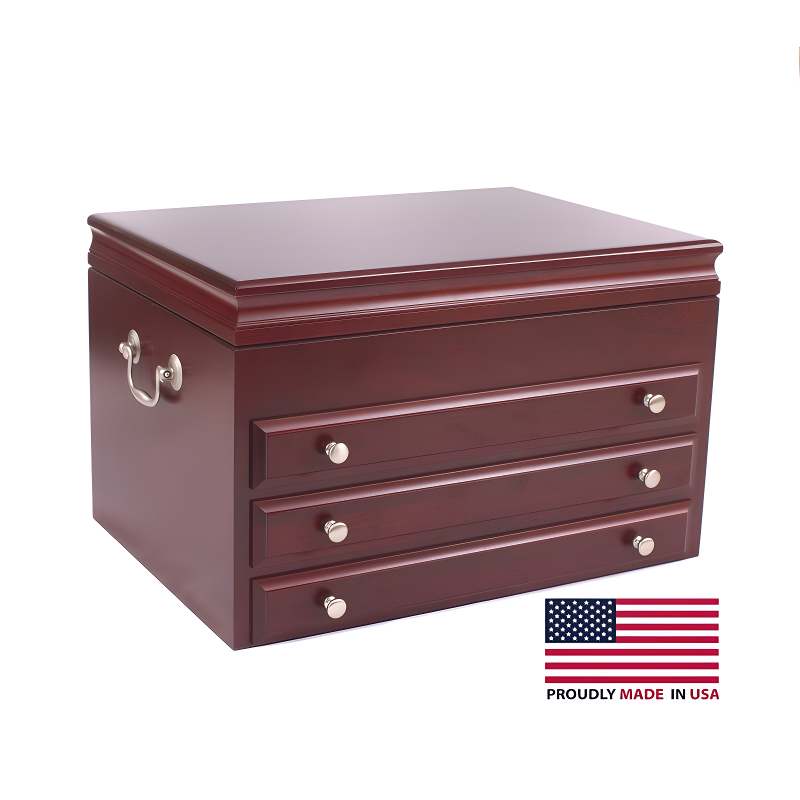 Mahogany Women's Hardwood Jewelry Chest with Nickel Hardware