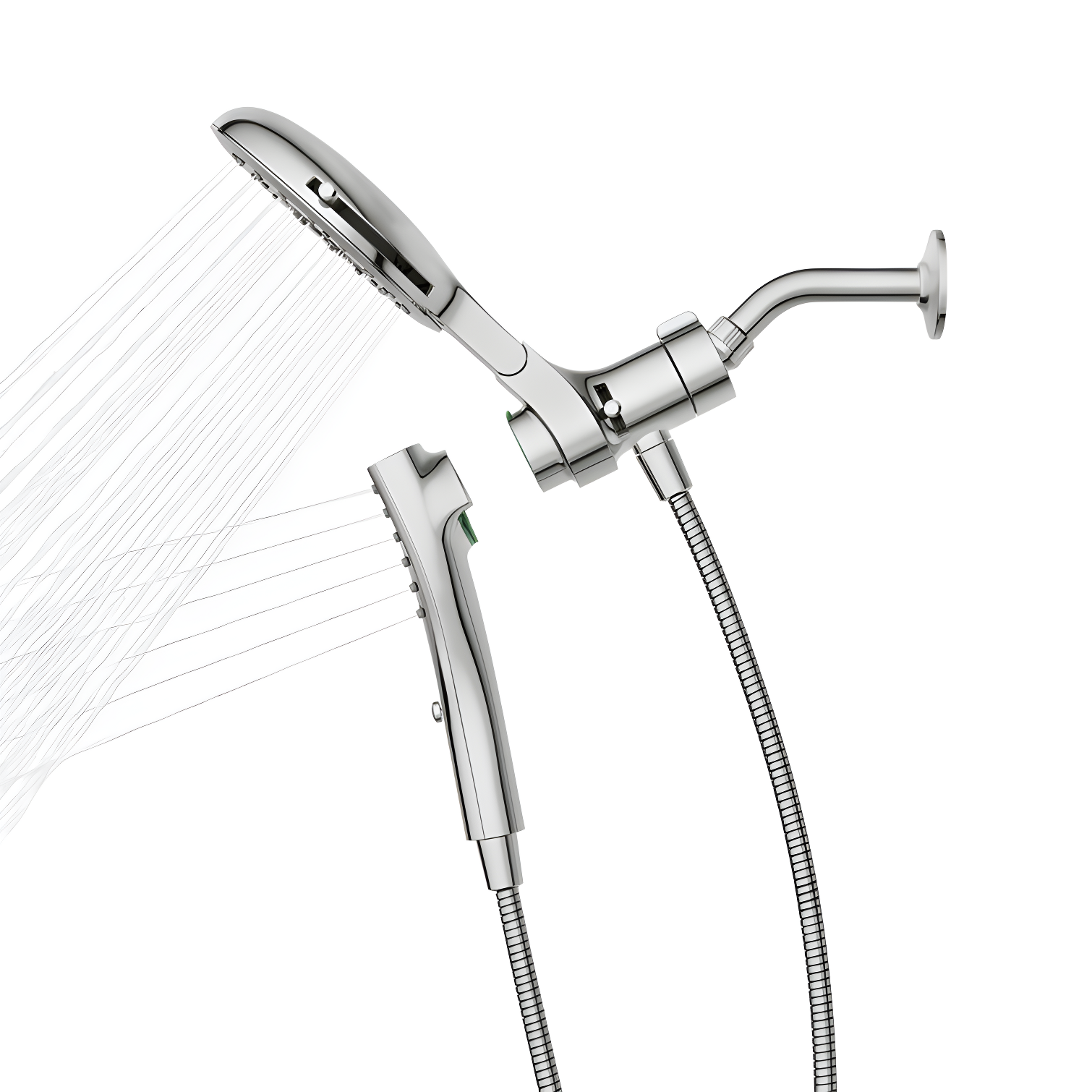 Chrome Dual-Head Rain and Handheld Shower System