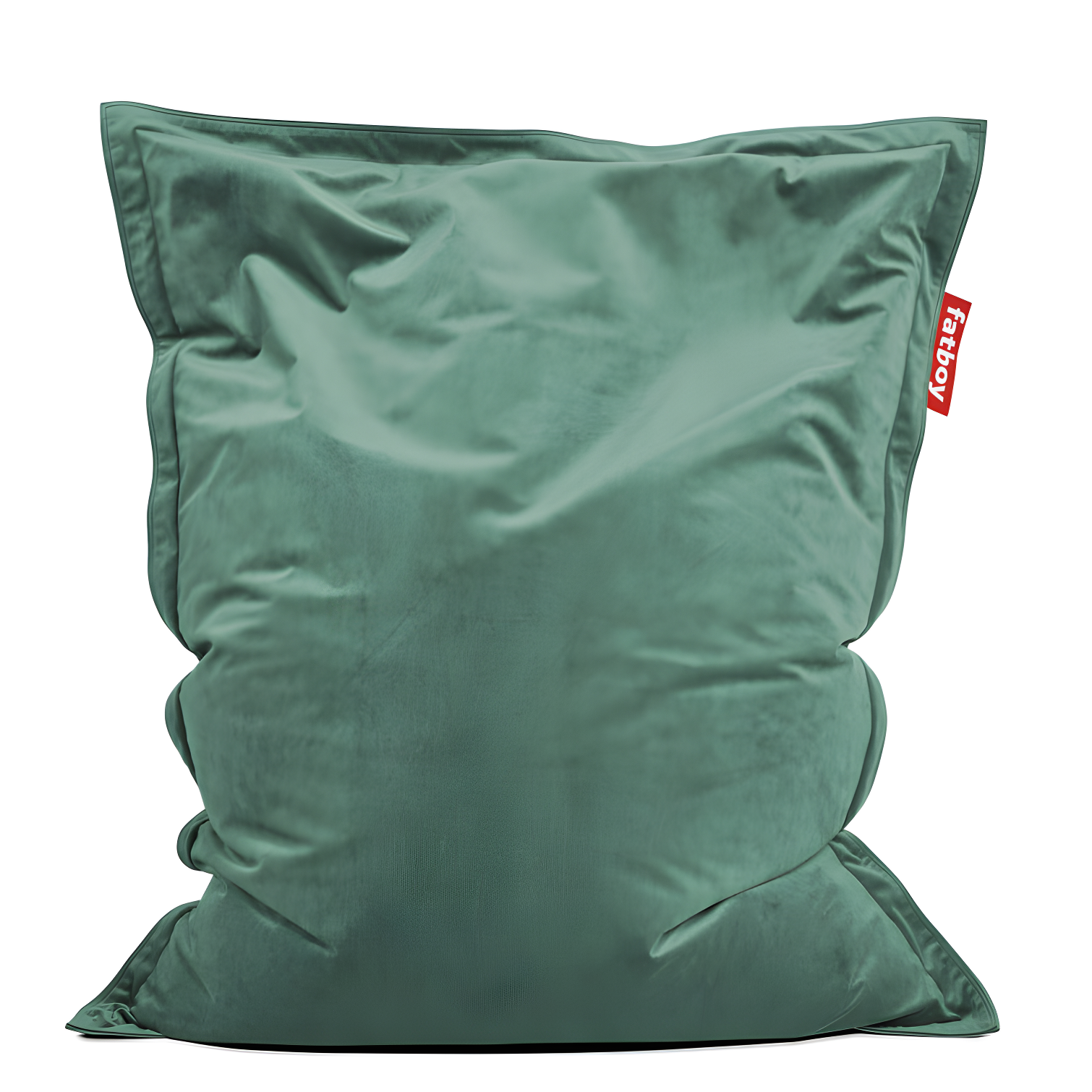 Sage Green Slim Velvet Lounge Bean Bag with Removable Cover