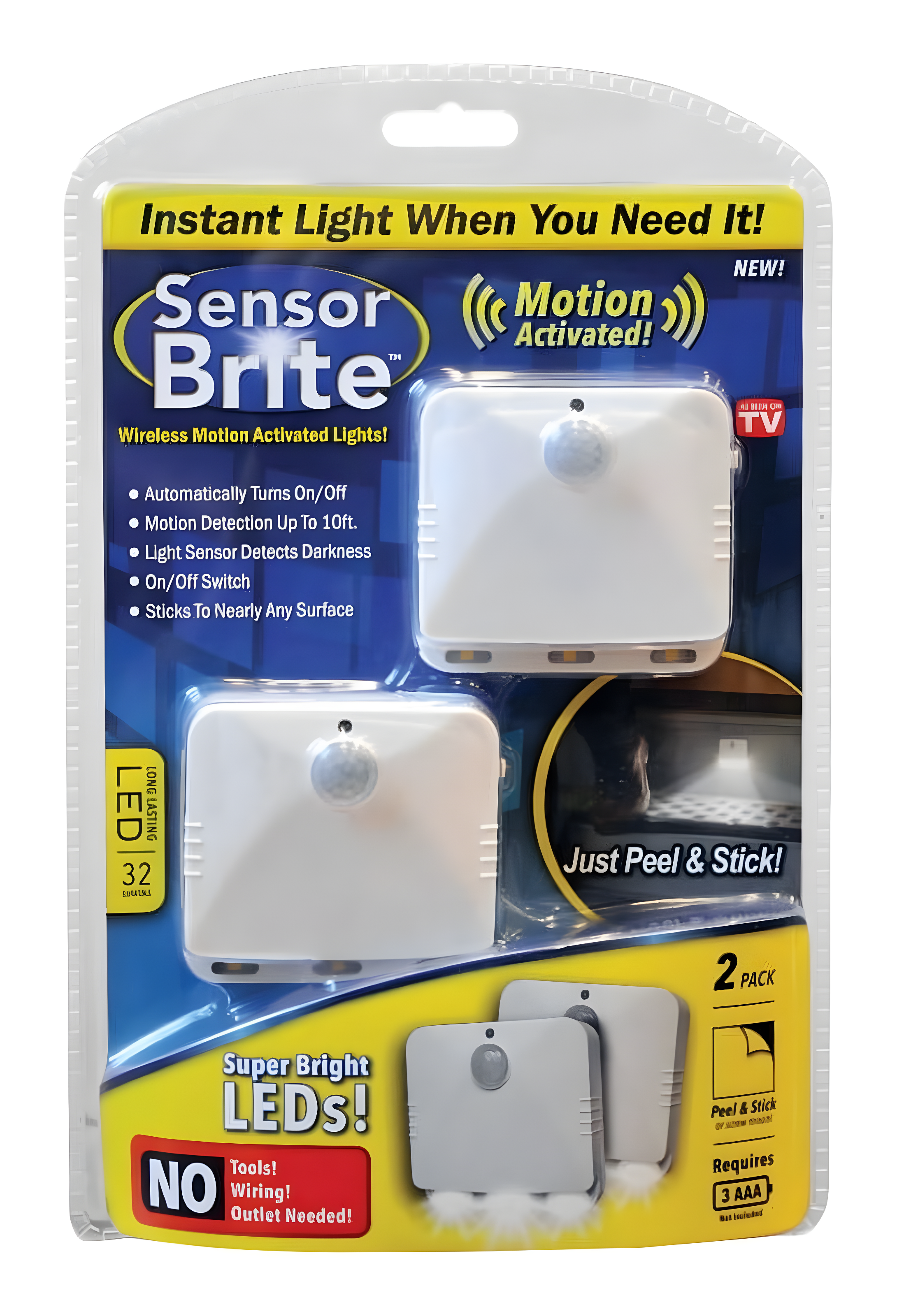 Sensor Brite Wireless Motion-Sensing LED Night Light 2-Pack