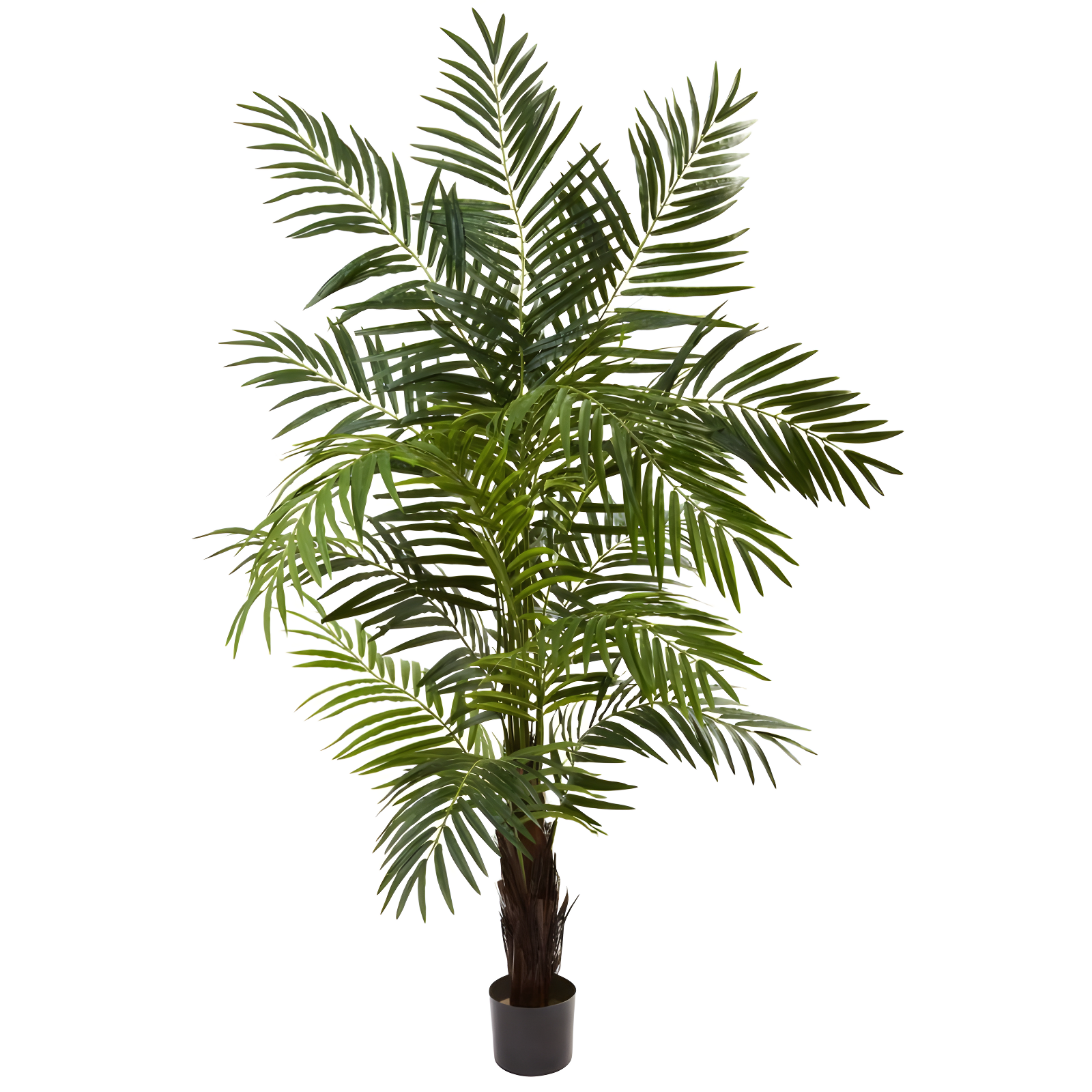 48" Green Plastic Areca Palm Tree in Black Pot