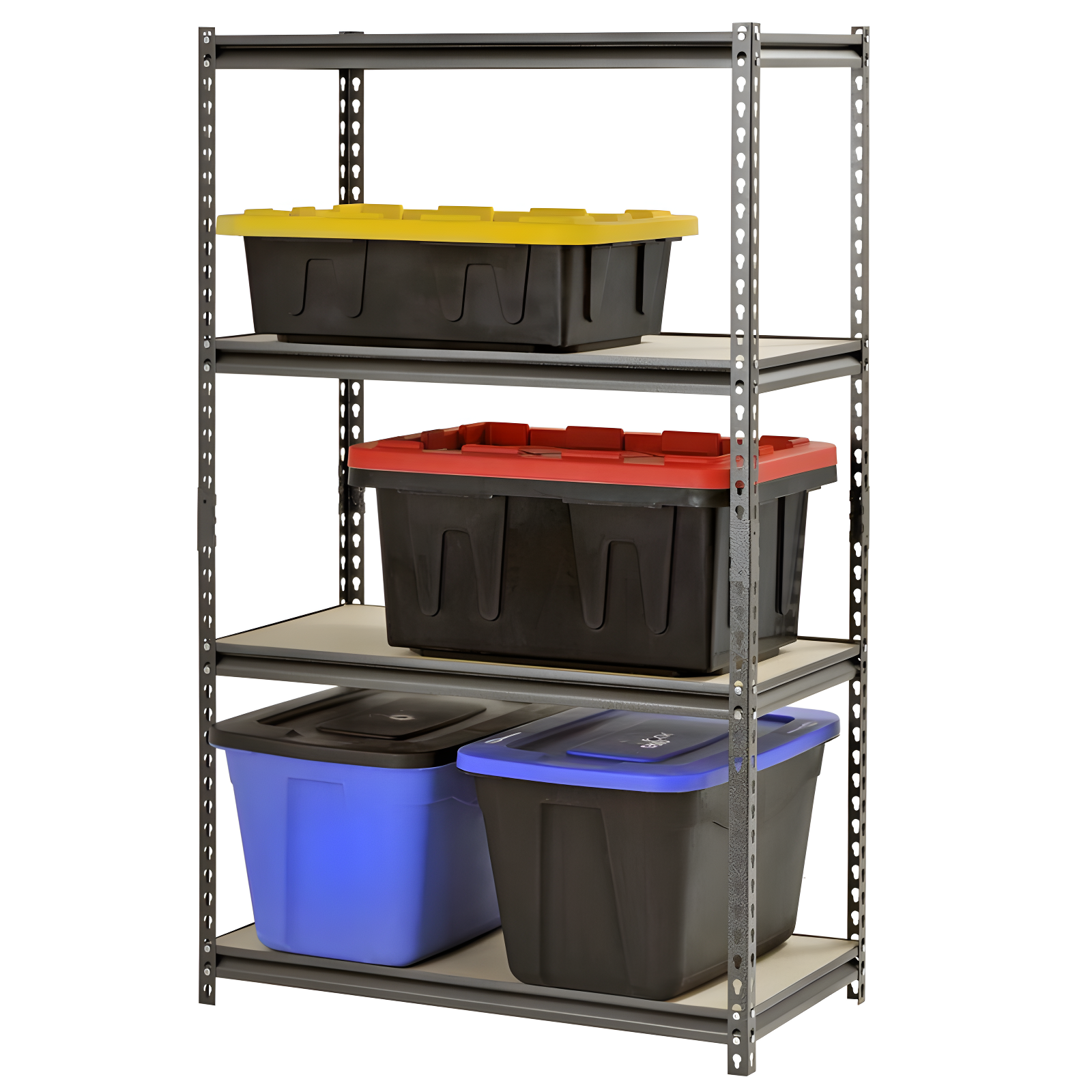 Silver Powder Coated 60" Freestanding Steel Shelving Unit