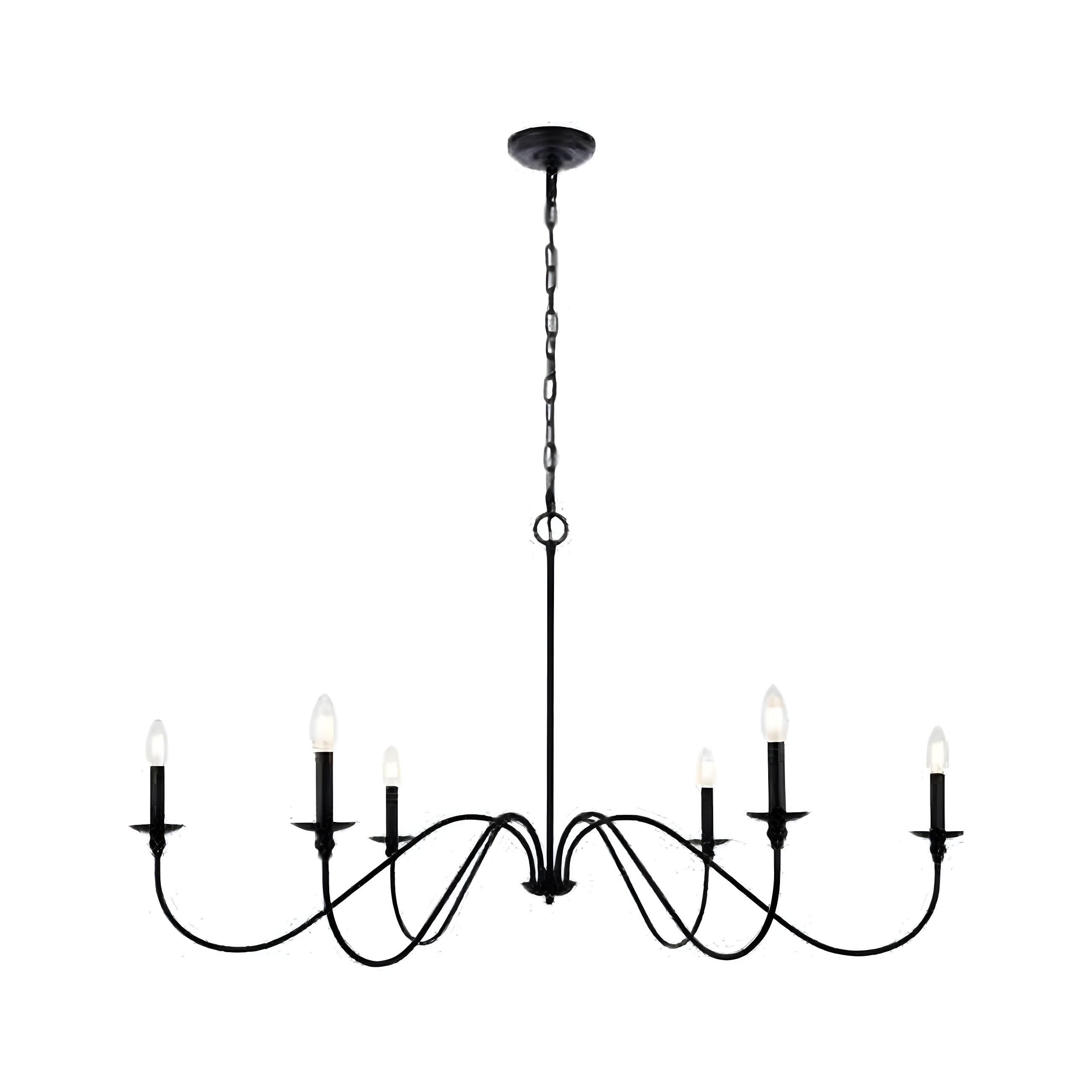 Rohan Matte Black 48" Iron Adjustable Chandelier