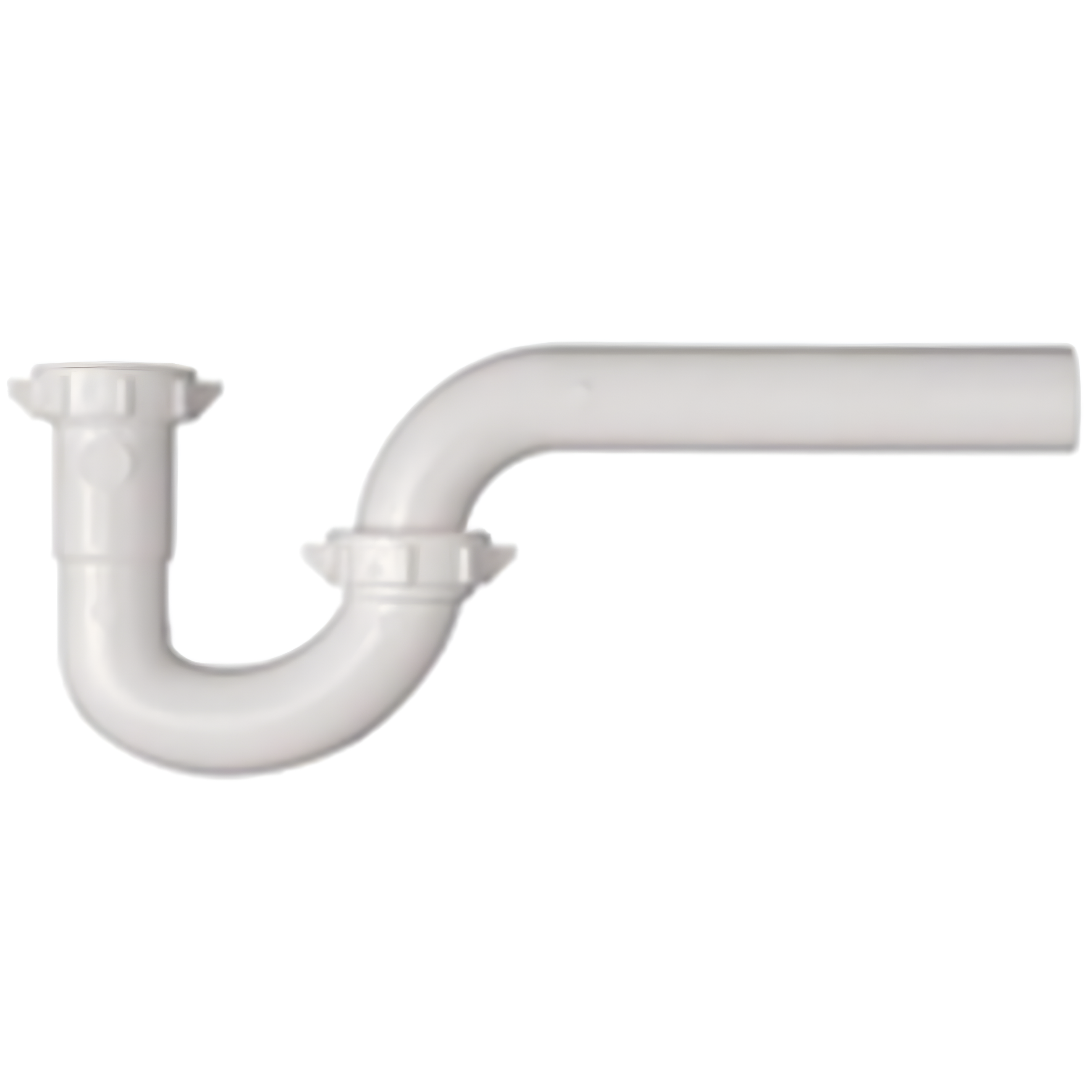 White Plastic 1-1/4" Slip Connection P-Trap for Lavatory