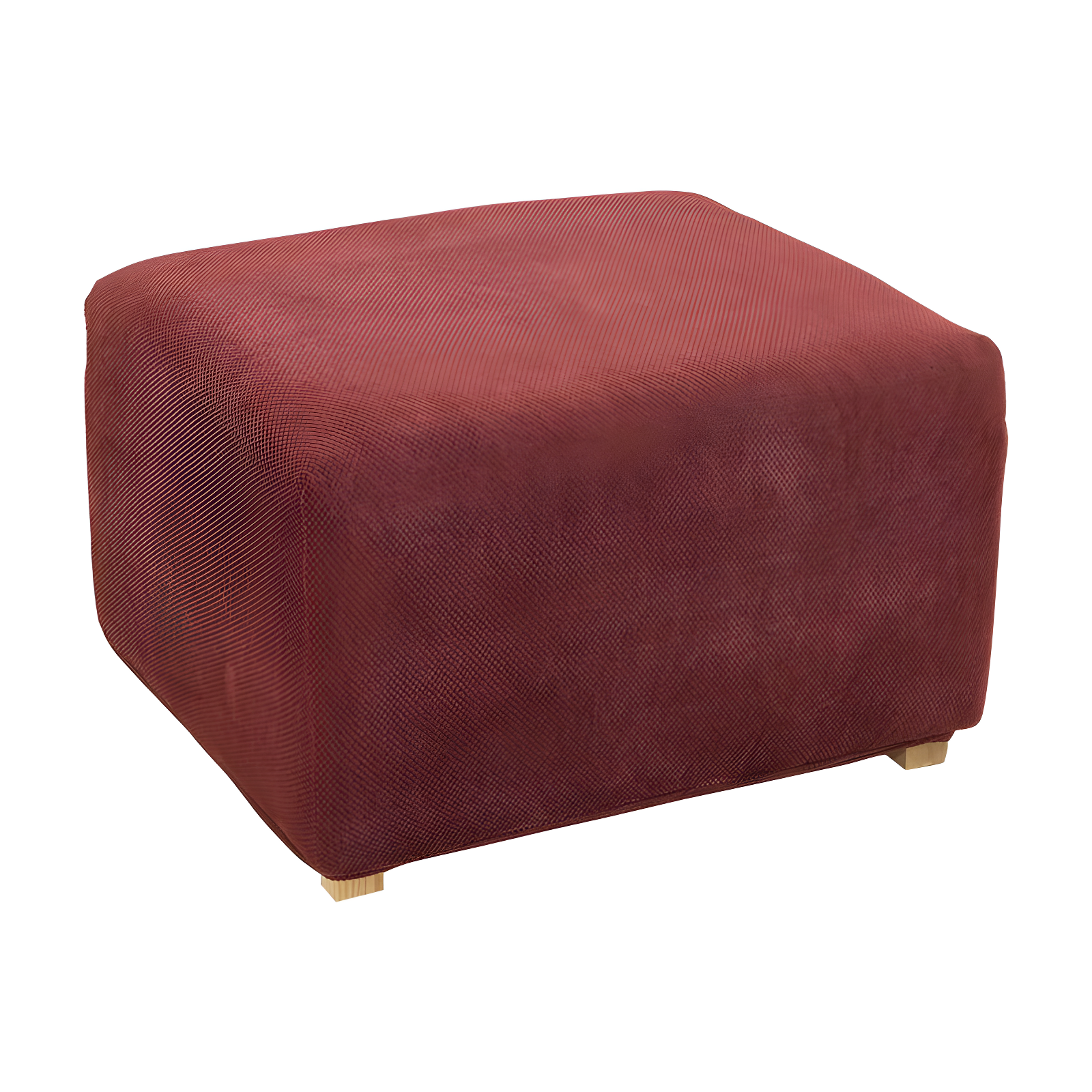 Garnet Waffle-Knit Stretch Pique Oversized Ottoman Slipcover