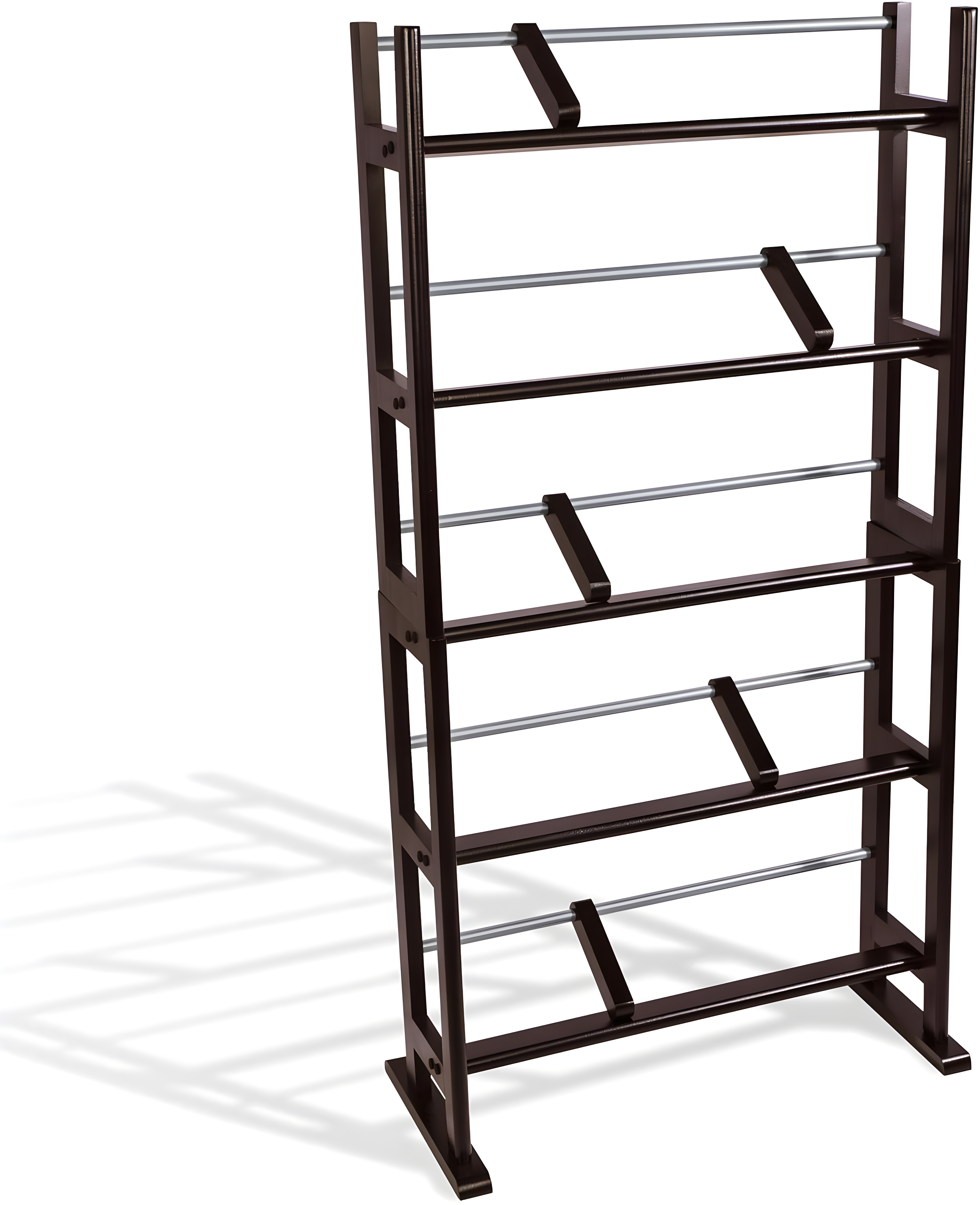 Espresso Wood and Metal Media Storage Rack with Dividers