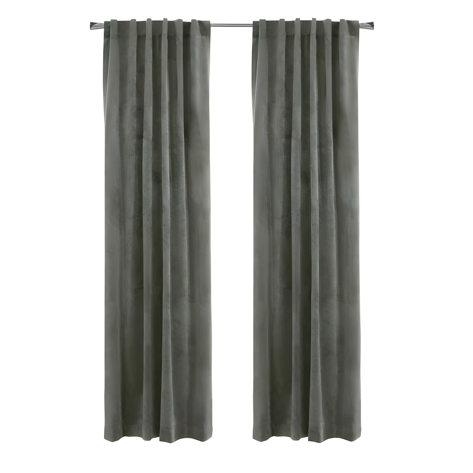 Seren Dark Grey Velvet Room-Darkening Curtain Panel 50" x 108"
