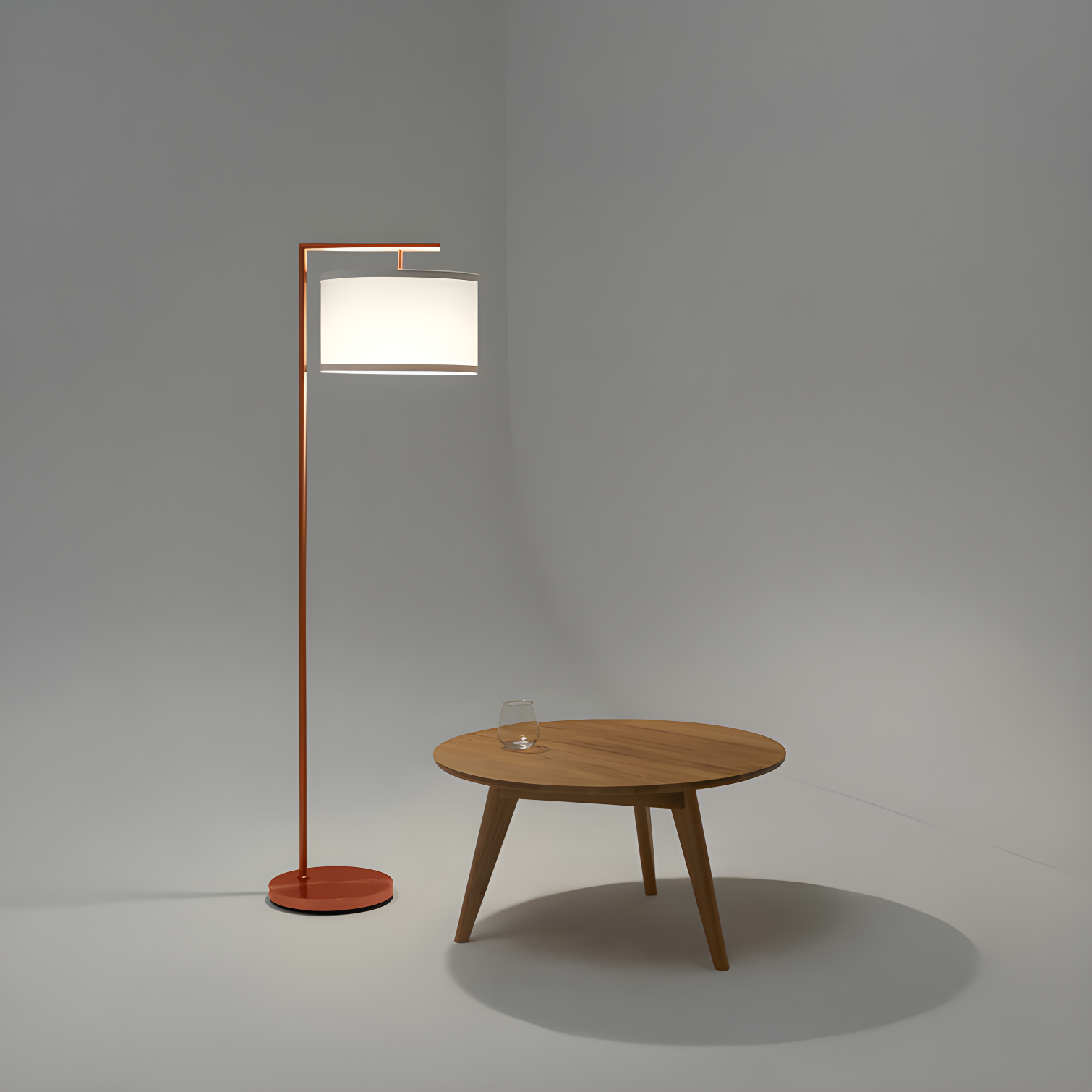 Rose Gold 60" LED Floor Lamp with White Shade