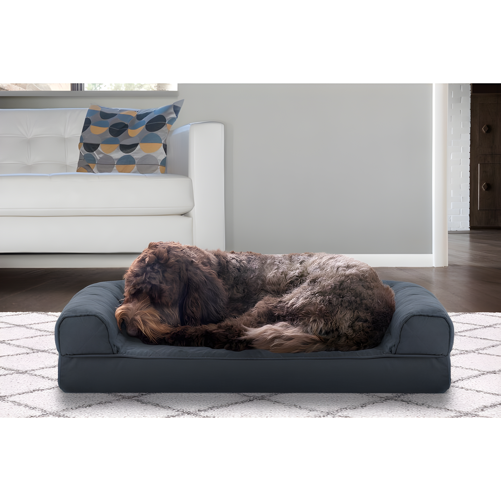 Medium Iron Gray Orthopedic Cooling Gel Foam Pet Sofa Bed